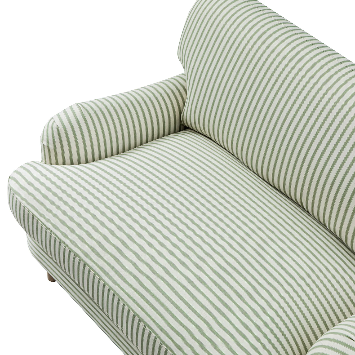 Daphnis Green Striped Linen Blend Sofa, Loveseat - Image 13