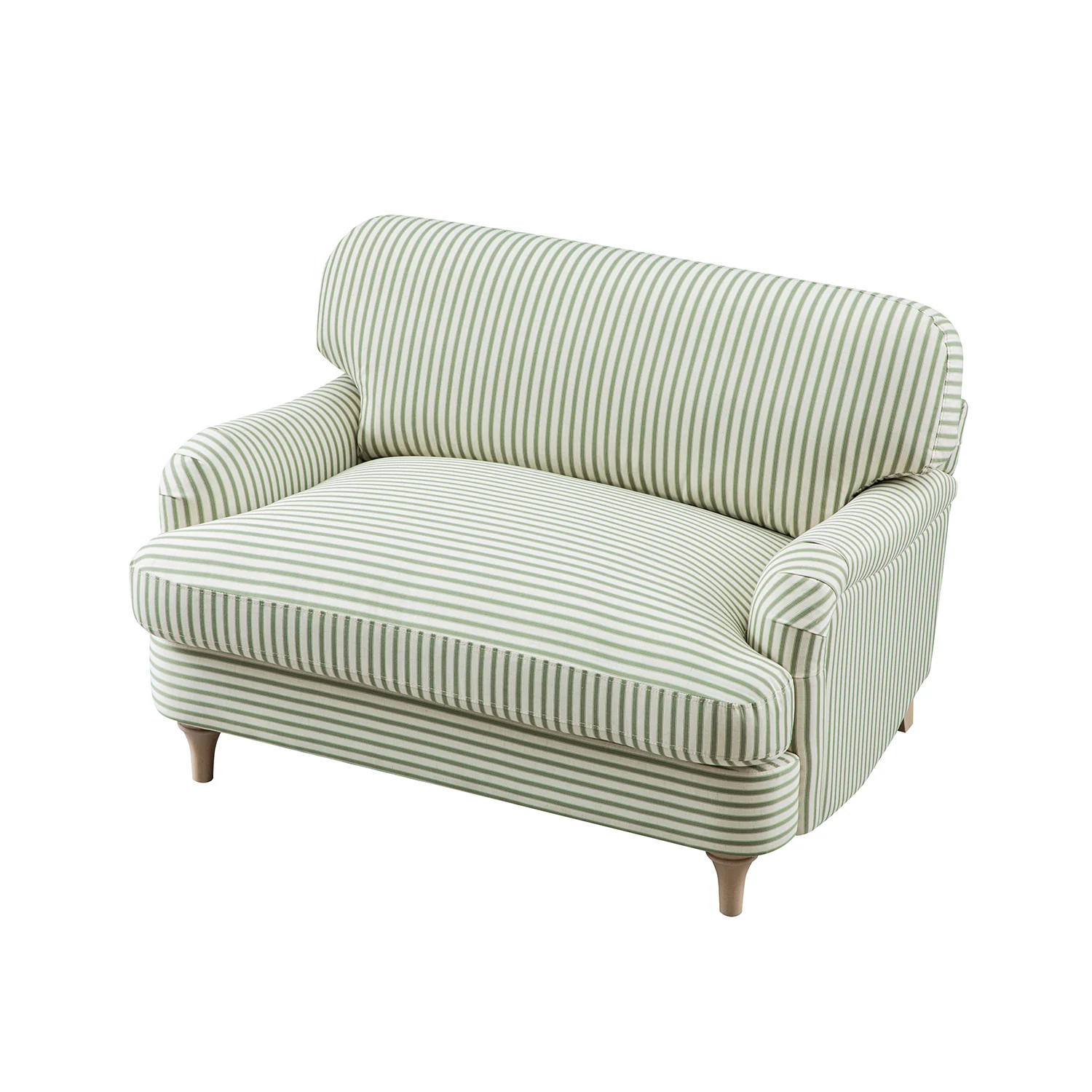 Daphnis Green Striped Linen Blend Sofa, Loveseat - Image 9