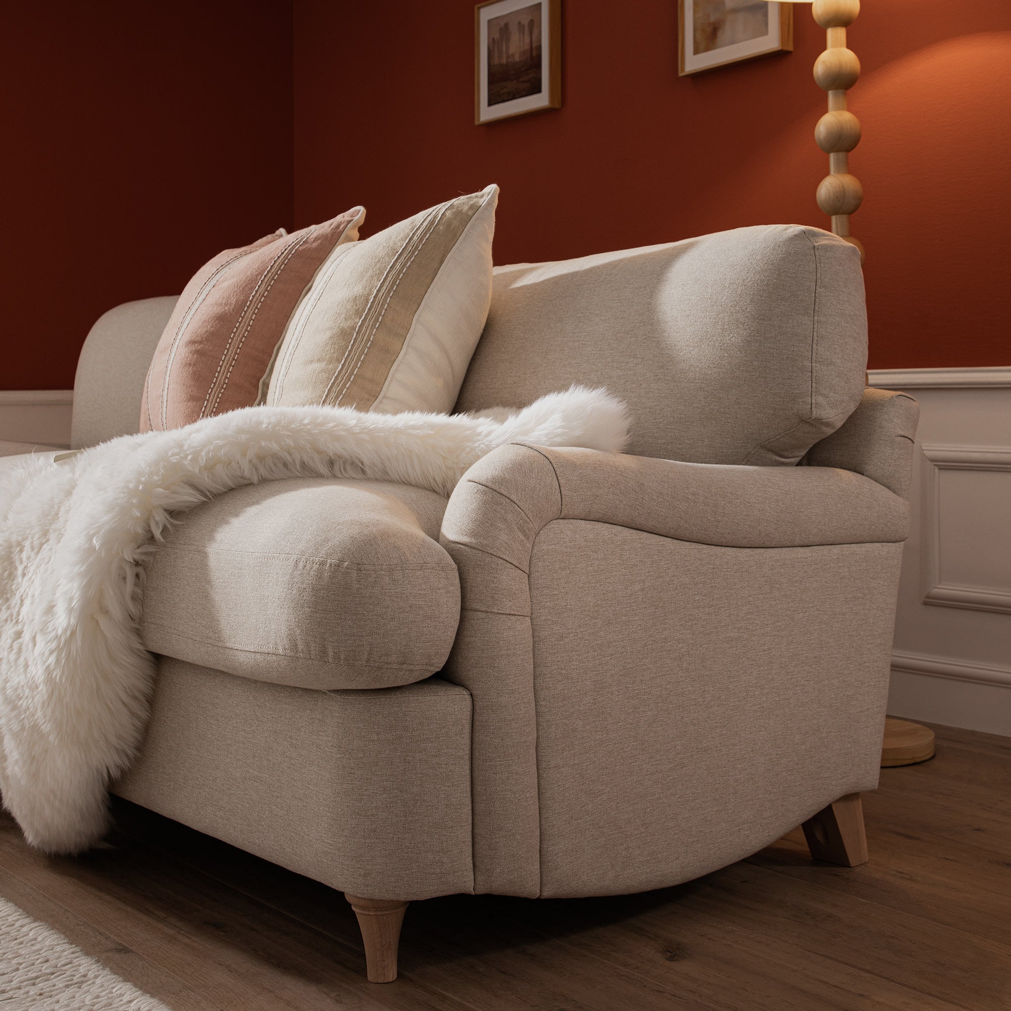 Daphnis Oatmeal Fabric Sofa Bed, Grande Chaise Left Hand Facing - Image 7