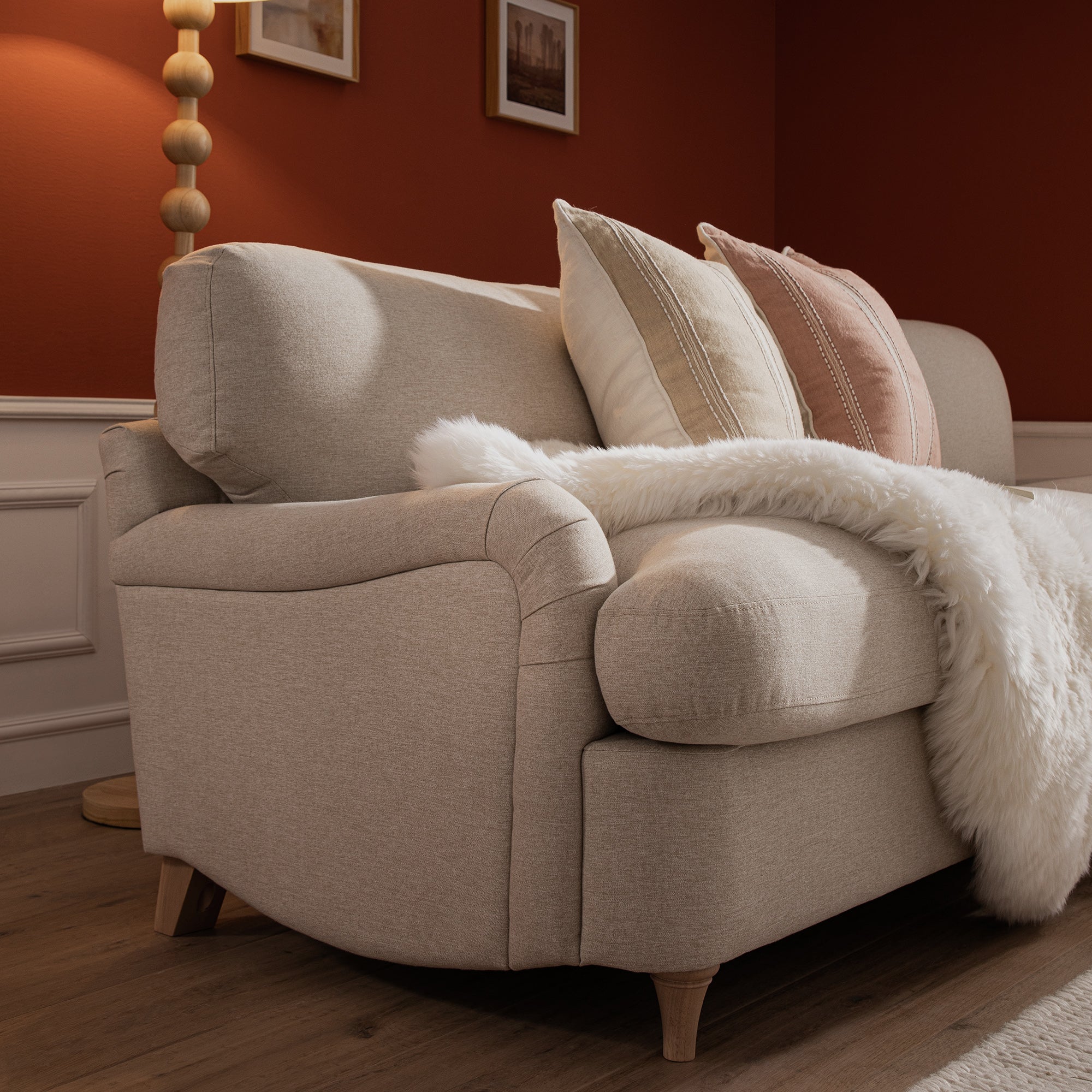 Daphnis Oatmeal Fabric Sofa Bed, Grande Chaise Right Hand Facing - Image 7
