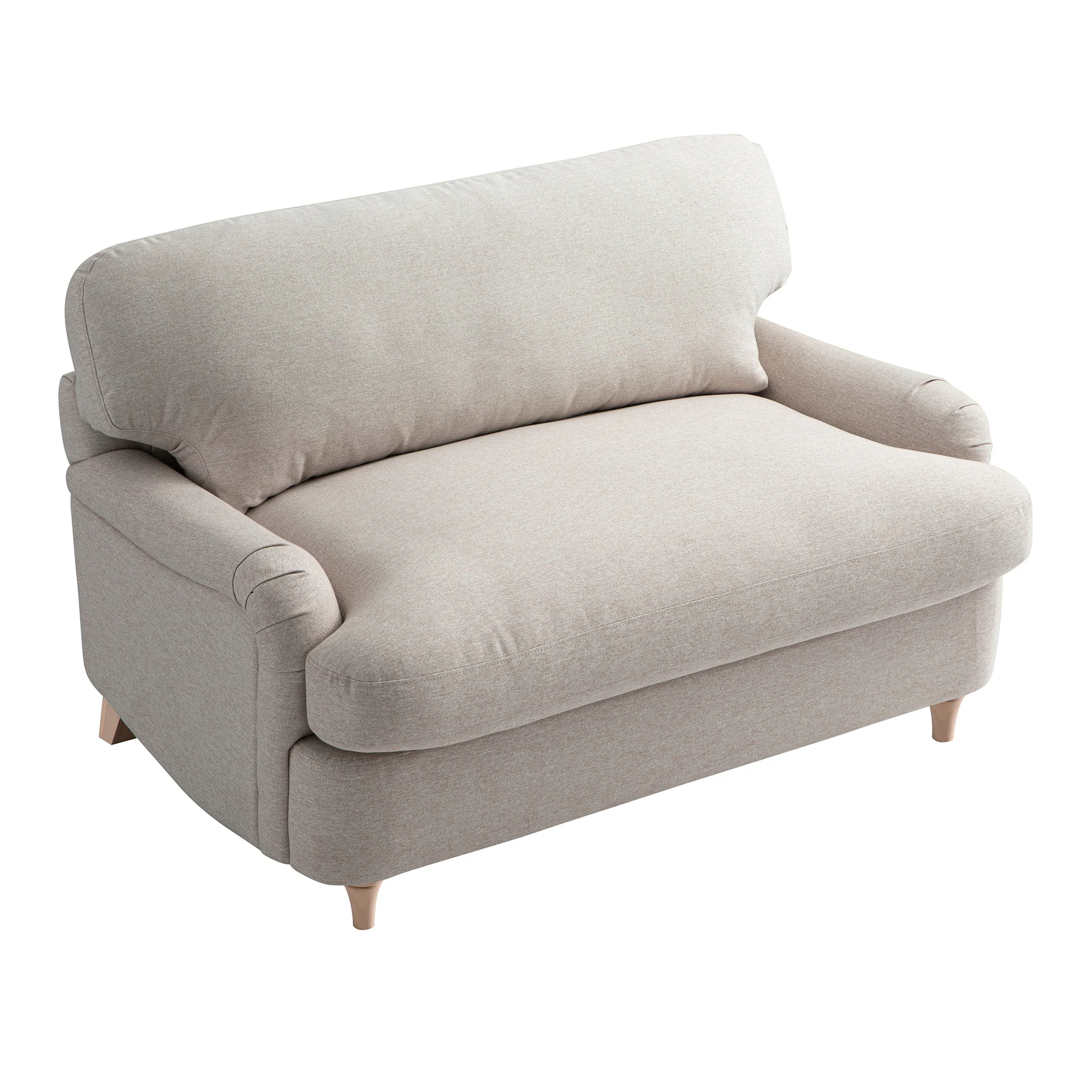 Daphnis Oatmeal Fabric Sofa Bed, Loveseat - Image 14