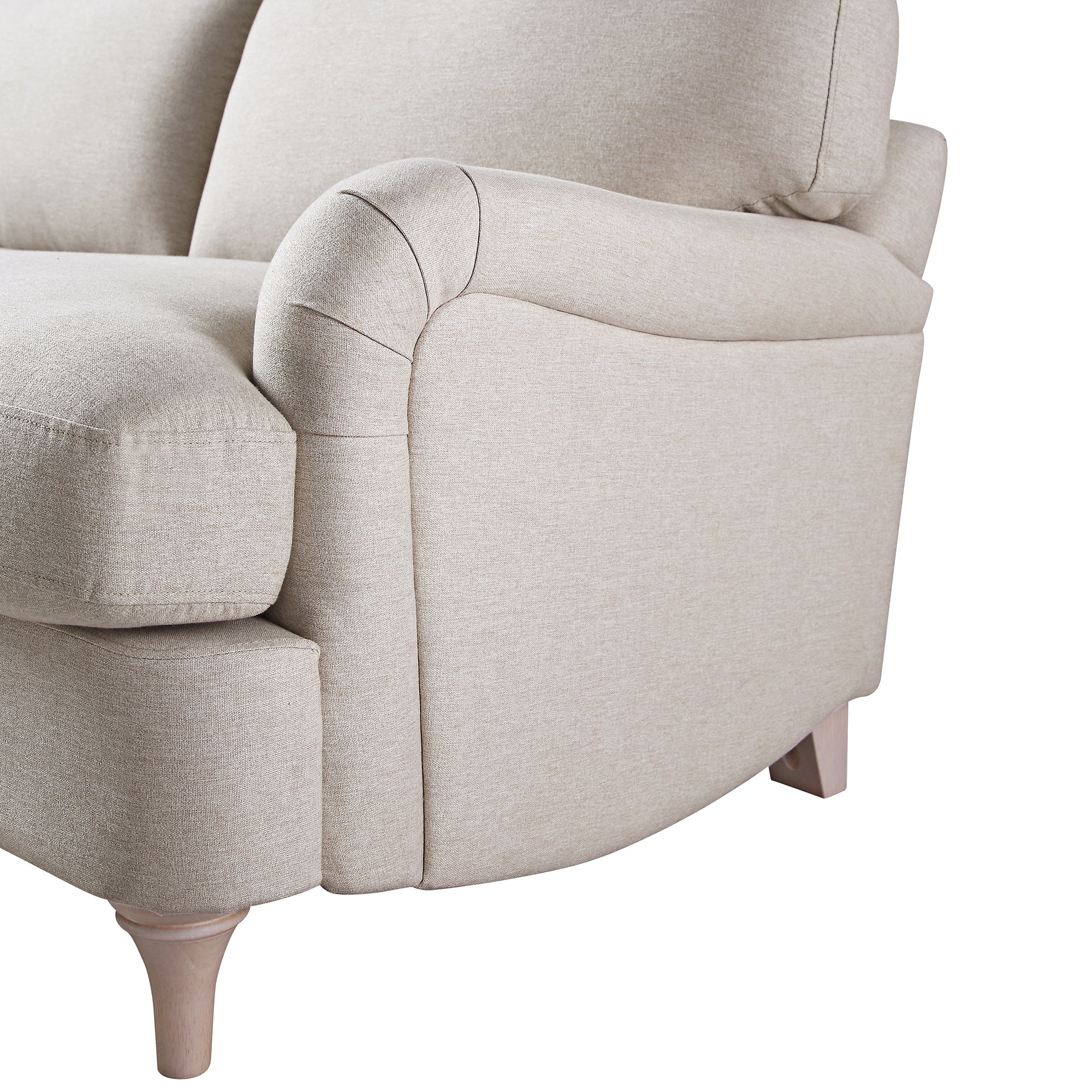 Daphnis Oatmeal Fabric Sofa, Grande Chaise Sofa Left Hand Facing - Image 12