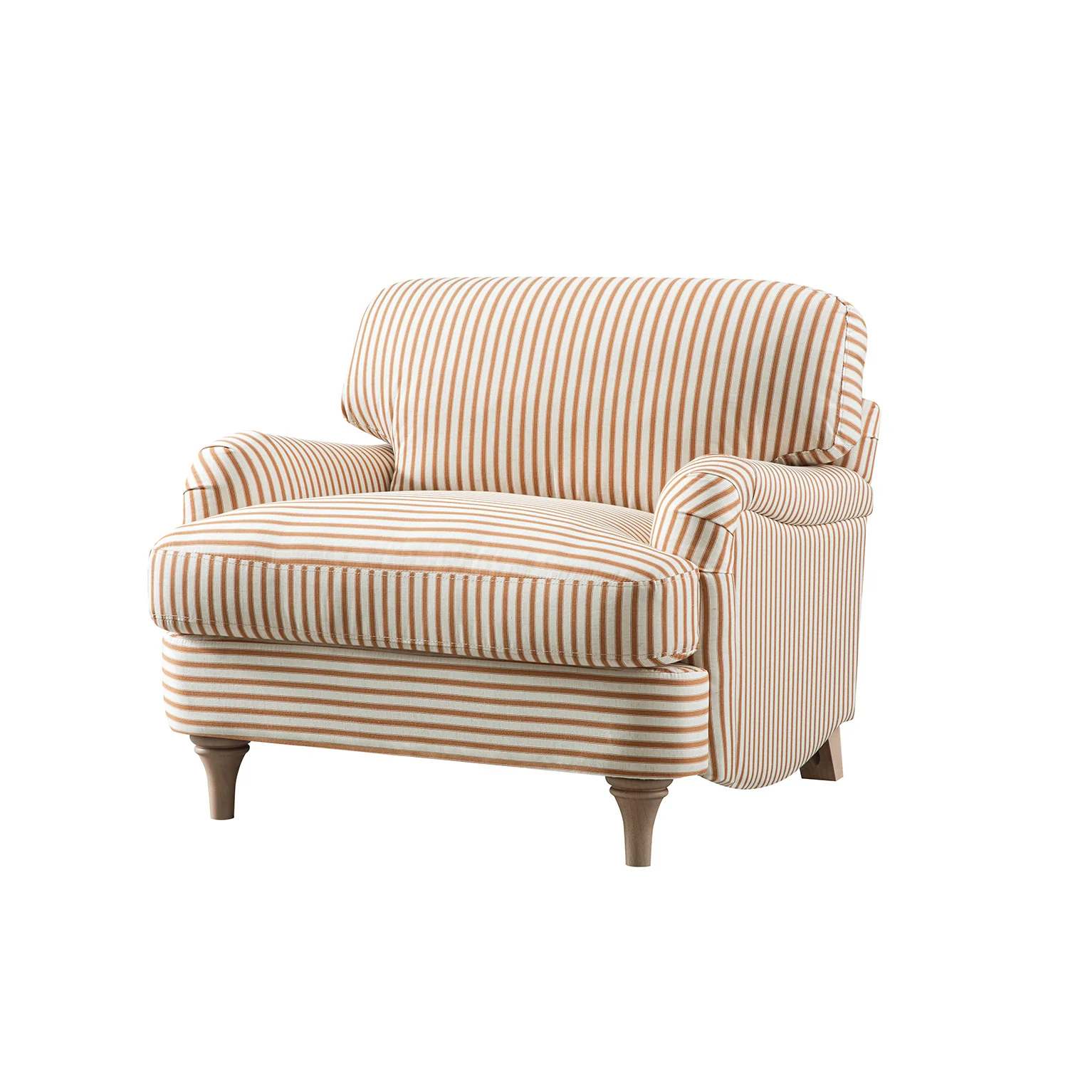 Daphnis Ochre Striped Linen Blend Sofa, 1-Seater - Image 8