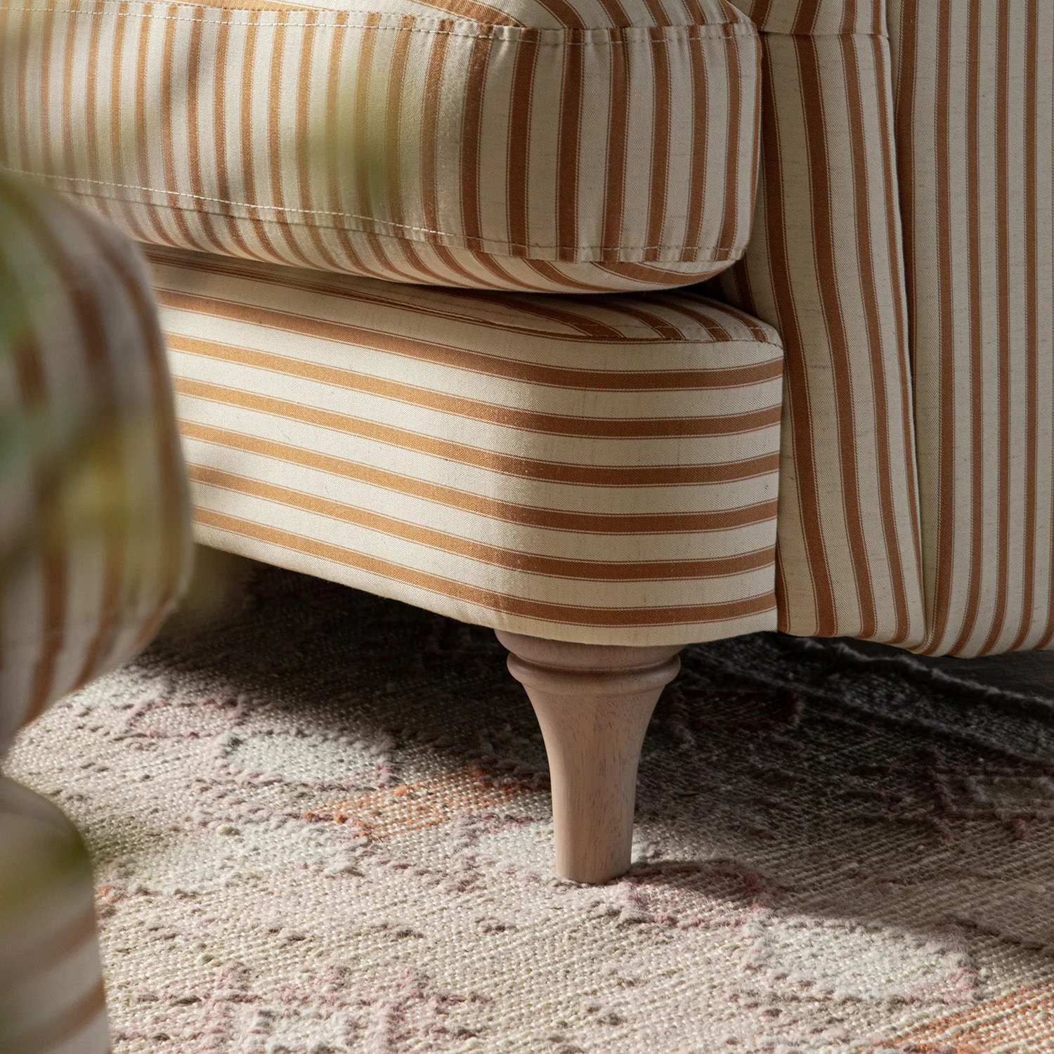 Daphnis Ochre Striped Linen Blend Sofa, 2-Seater - Image 5