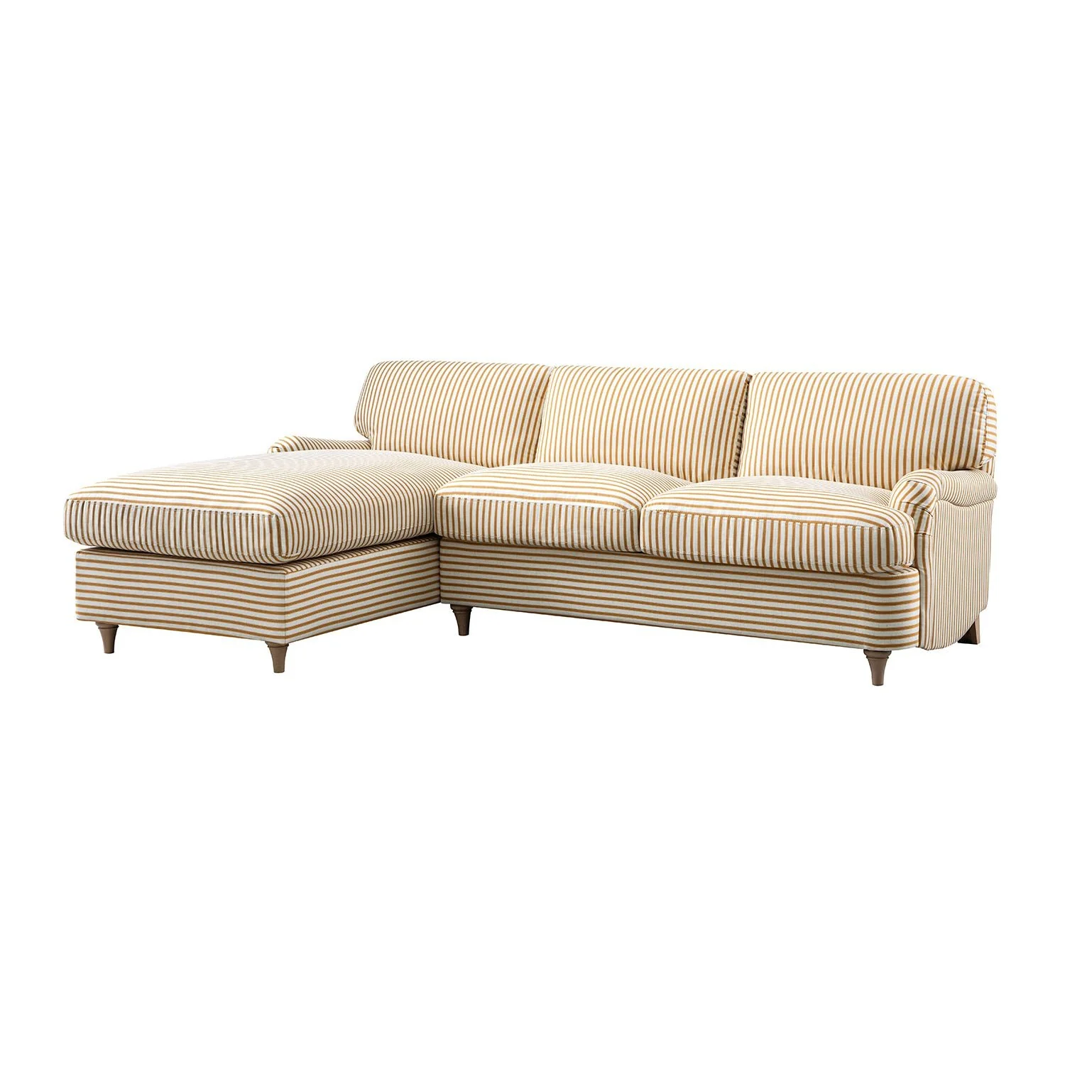 Daphnis Ochre Striped Linen Blend Sofa Bed, Grande Chaise Left Hand Facing - Image 11