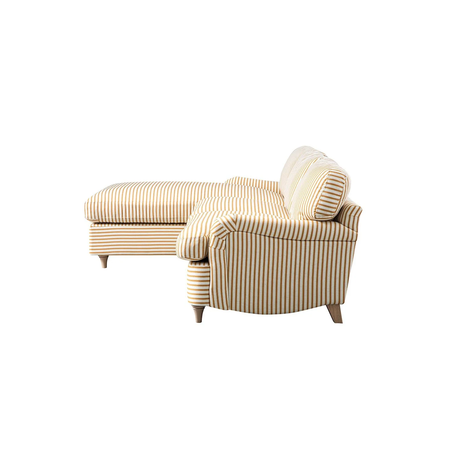 Daphnis Ochre Striped Linen Blend Sofa Bed, Grande Chaise Left Hand Facing - Image 14