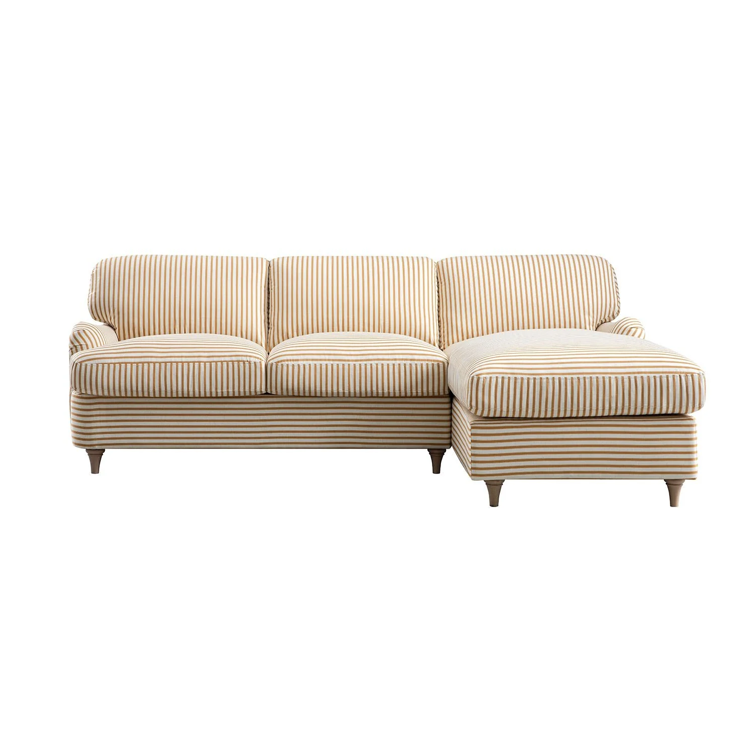 Daphnis Ochre Striped Linen Blend Sofa Bed, Grande Chaise Right Hand Facing - Image 11