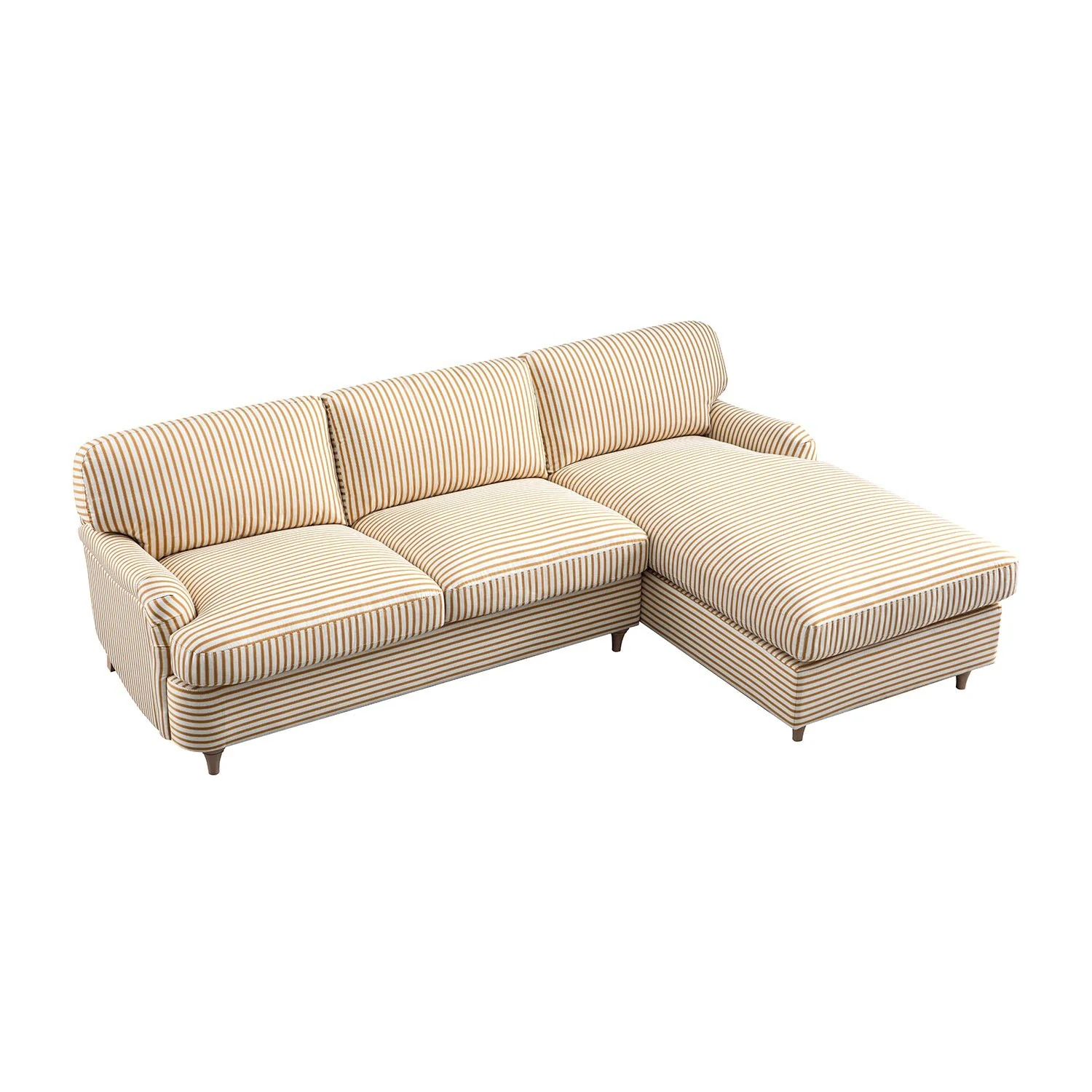Daphnis Ochre Striped Linen Blend Sofa Bed, Grande Chaise Right Hand Facing - Image 12