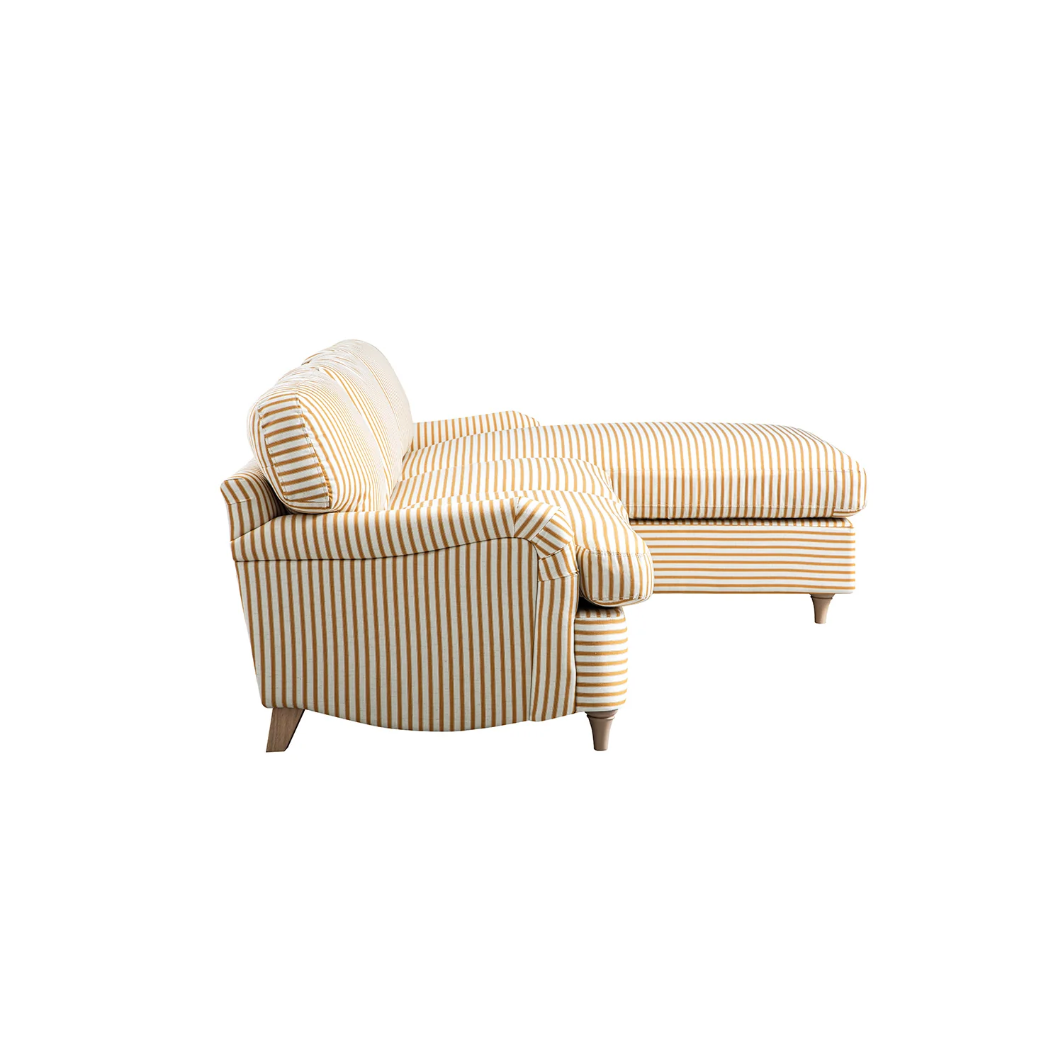 Daphnis Ochre Striped Linen Blend Sofa Bed, Grande Chaise Right Hand Facing - Image 13