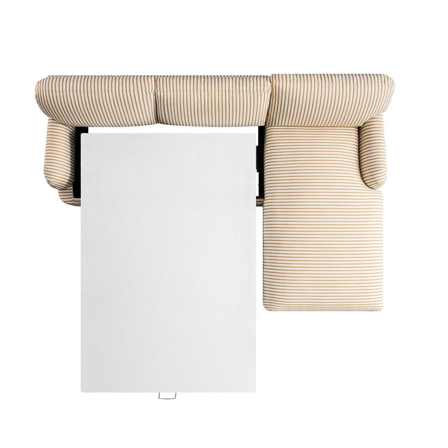 Daphnis Ochre Striped Linen Blend Sofa Bed, Grande Chaise Right Hand Facing - Image 15