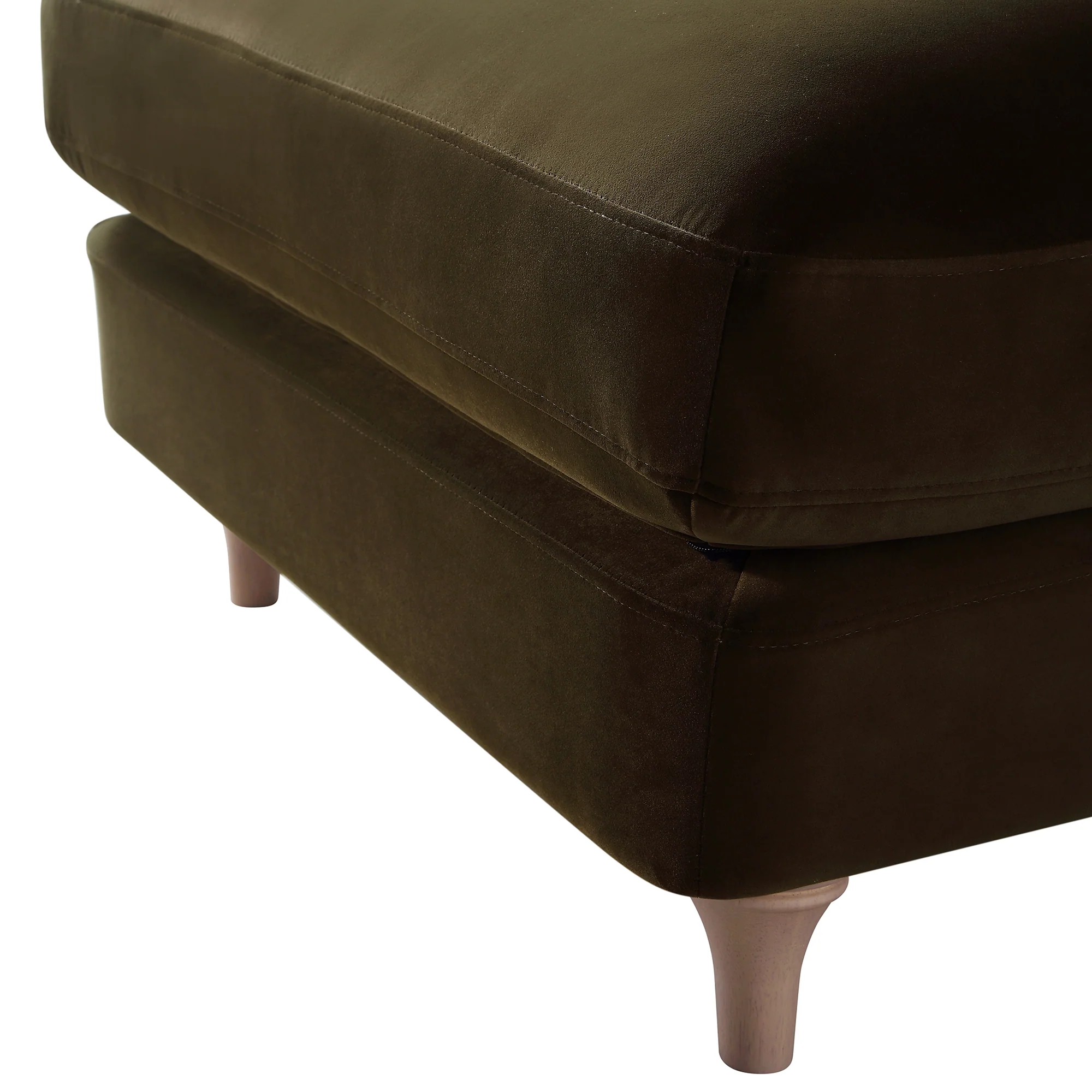 Daphnis Seaweed Velvet Sofa, Footstool - Image 9