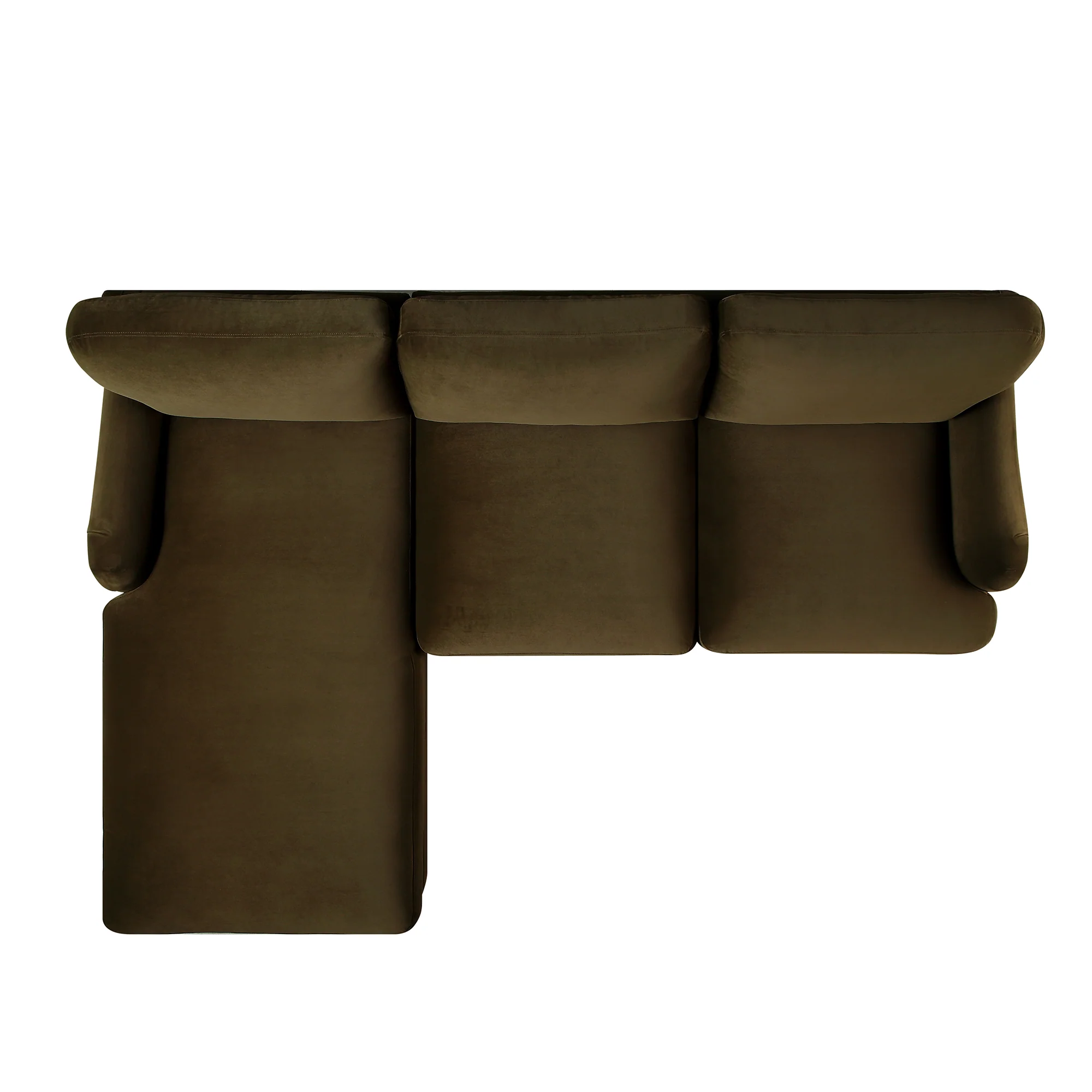 Daphnis Seaweed Velvet Sofa, Grande Chaise Sofa Left Hand Facing - Image 10