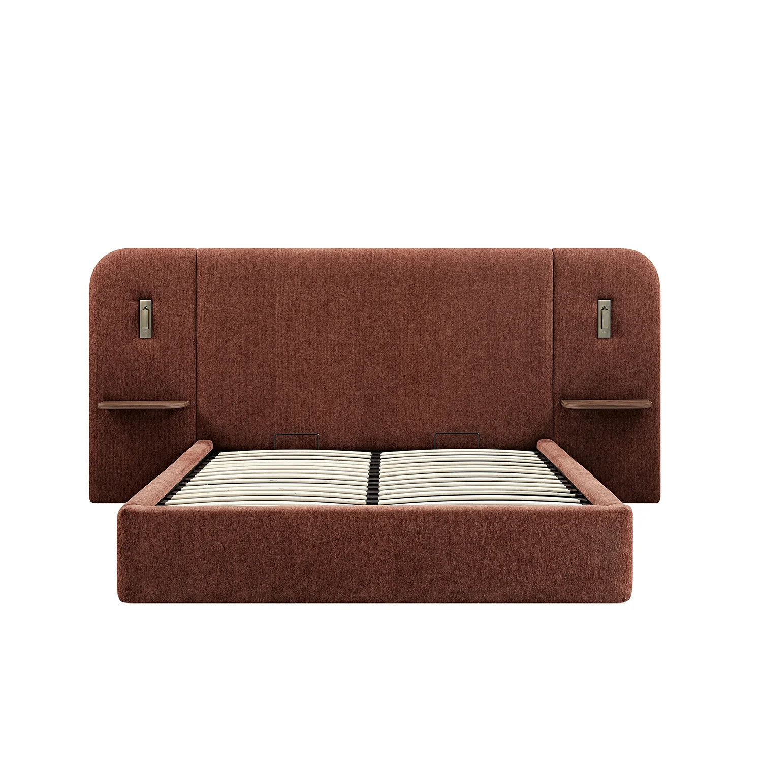 Della Extended Headboard Storage Bed, Burnt Brick Chenille - Image 12