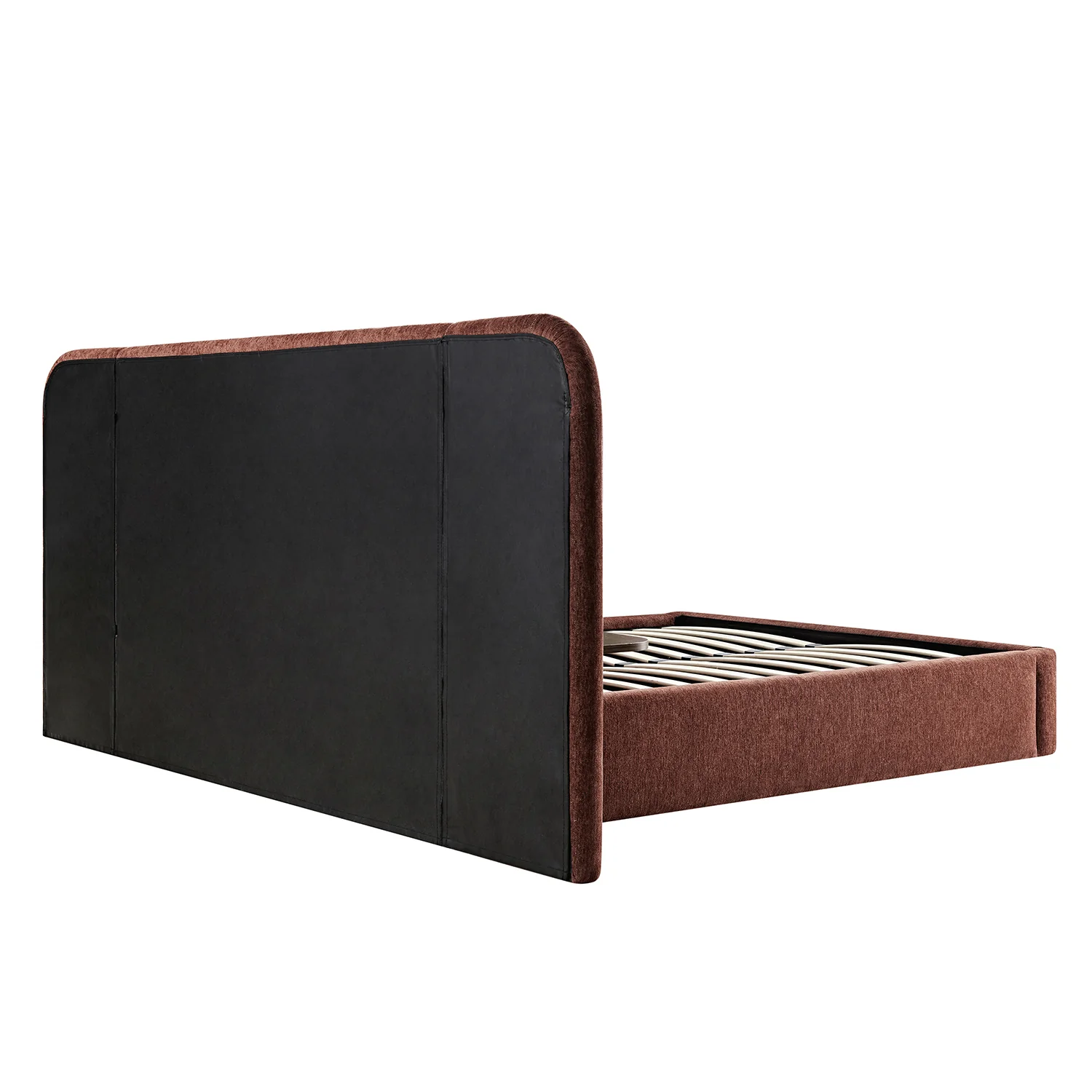Della Extended Headboard Storage Bed, Burnt Brick Chenille - Image 16