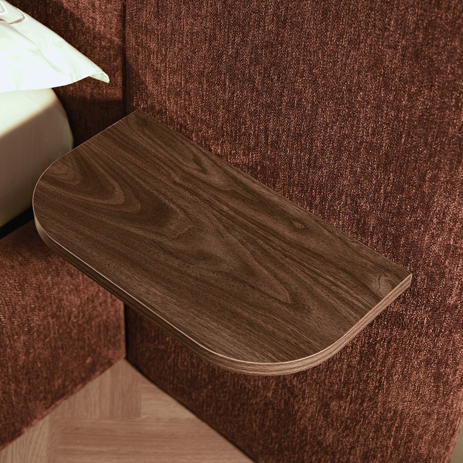 Della Extended Headboard Storage Bed, Burnt Brick Chenille - Image 6