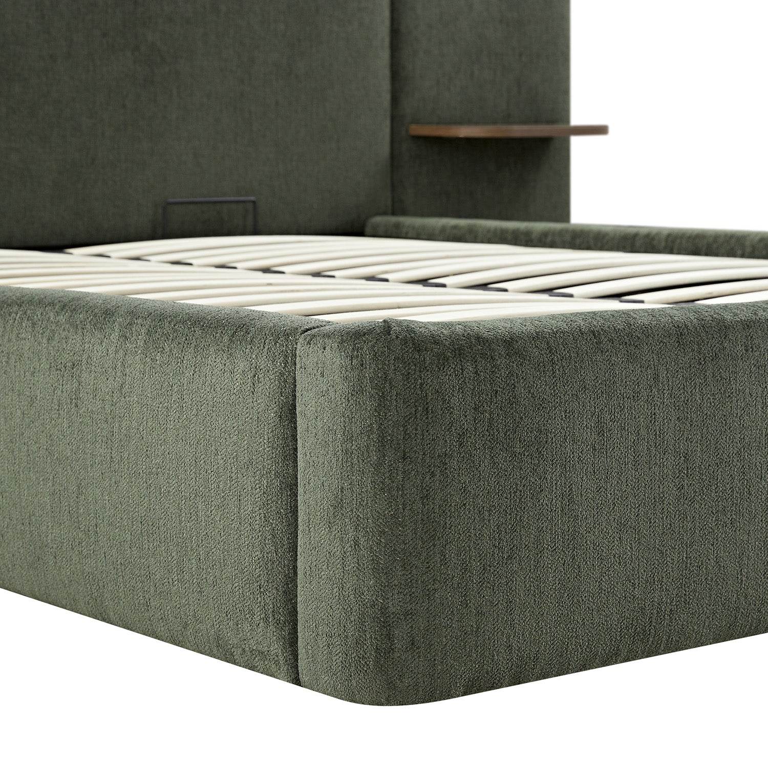 Della Extended Headboard Storage Bed, Moss Green Chenille - Image 20