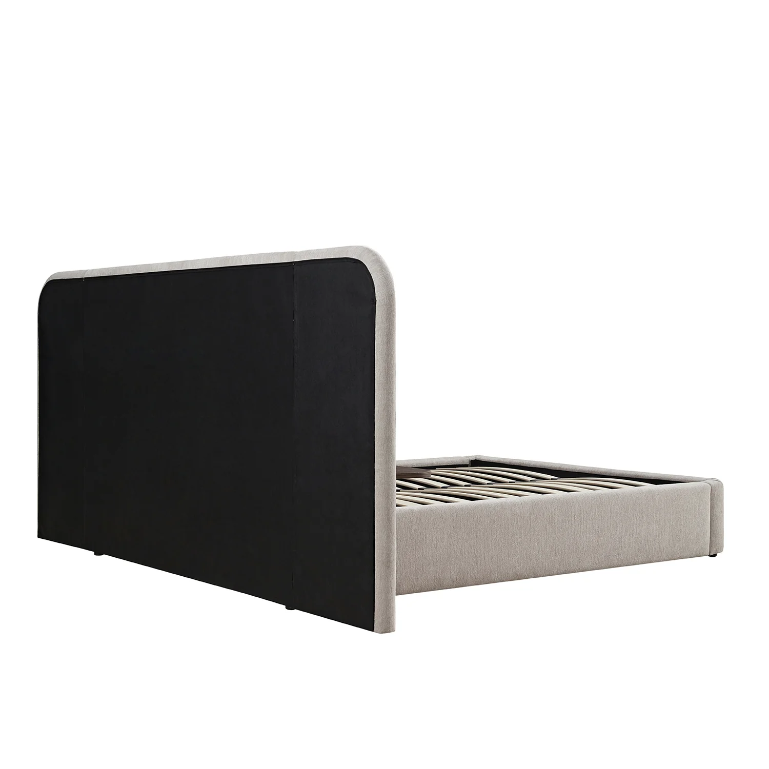 Della Extended Headboard Storage Bed, Soft Beige Chenille - Image 19