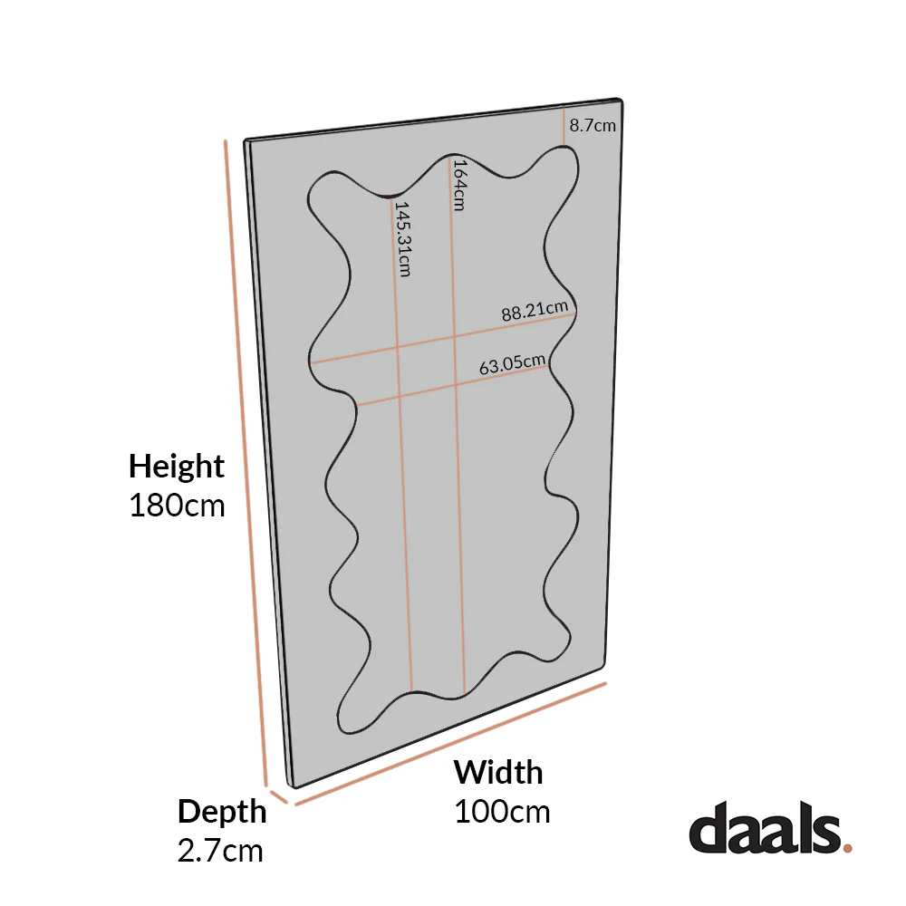 Destin Wave Mirror 180 x 100 cm, White Matte - Image 7