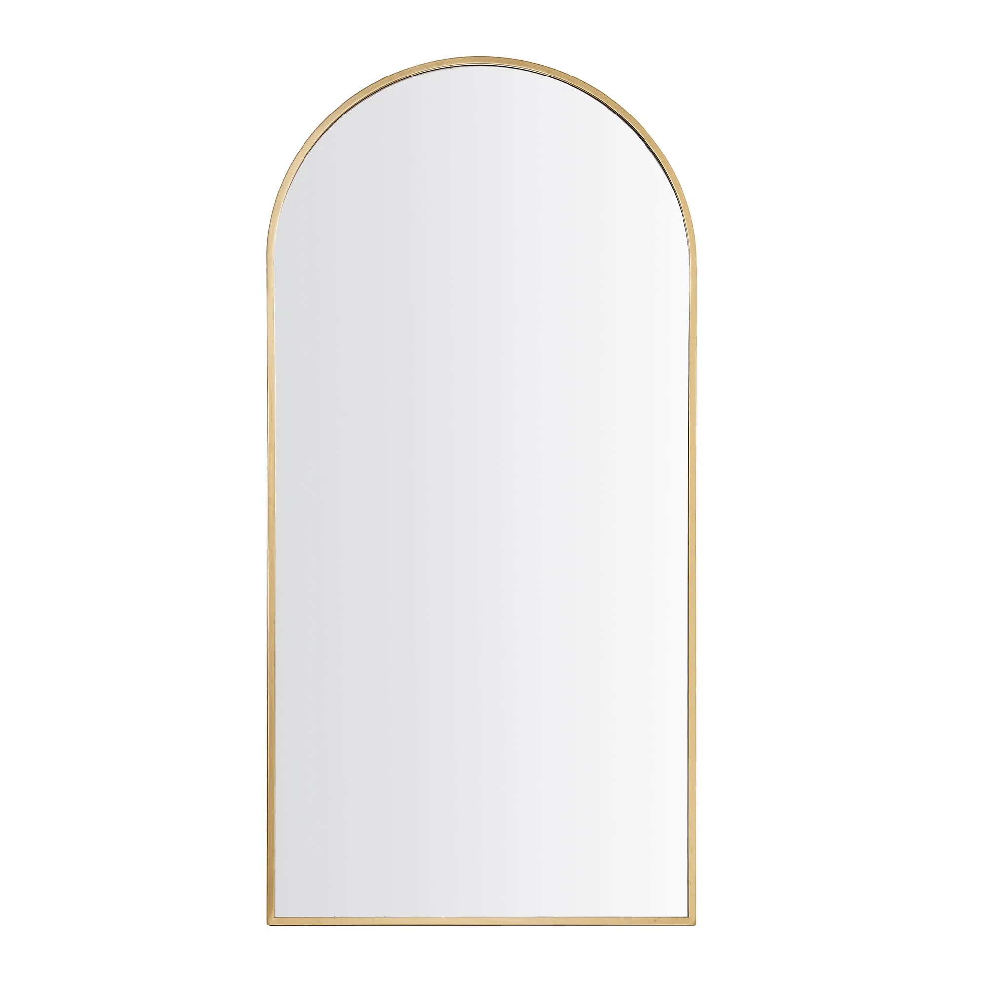 Dina Freestanding Arched Full Length Metal Frame Mirror 160 x 76 cm, Gold Effect - Image 4