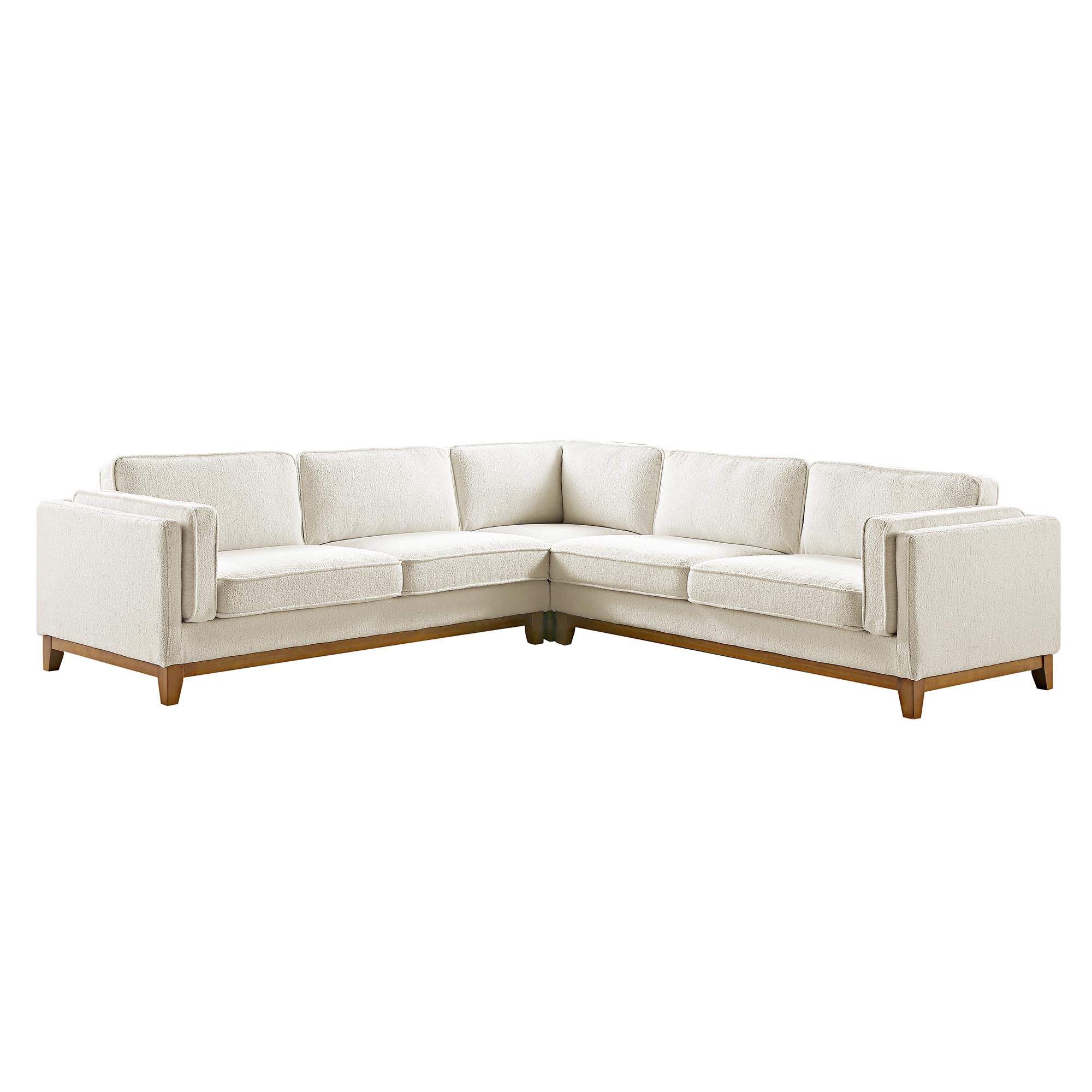 Dipley Beige Boucle Fabric Grande Corner Sofa - Image 6