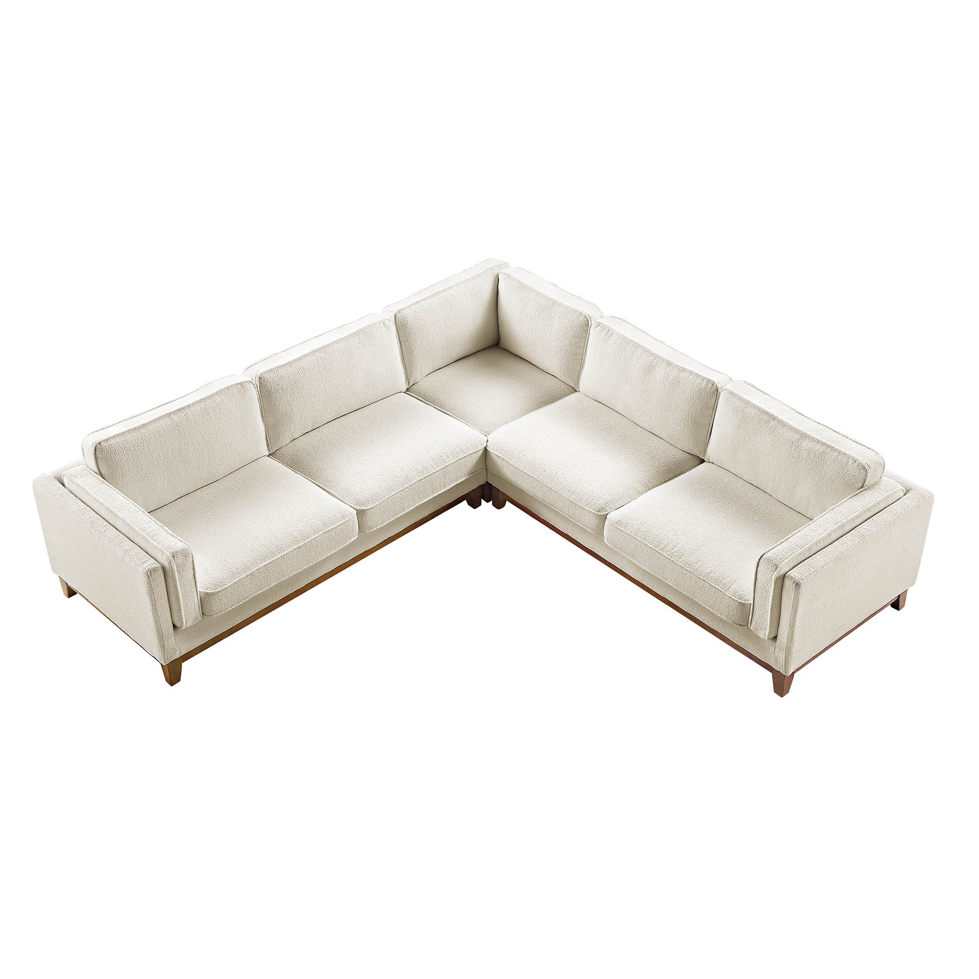 Dipley Beige Boucle Fabric Grande Corner Sofa - Image 9