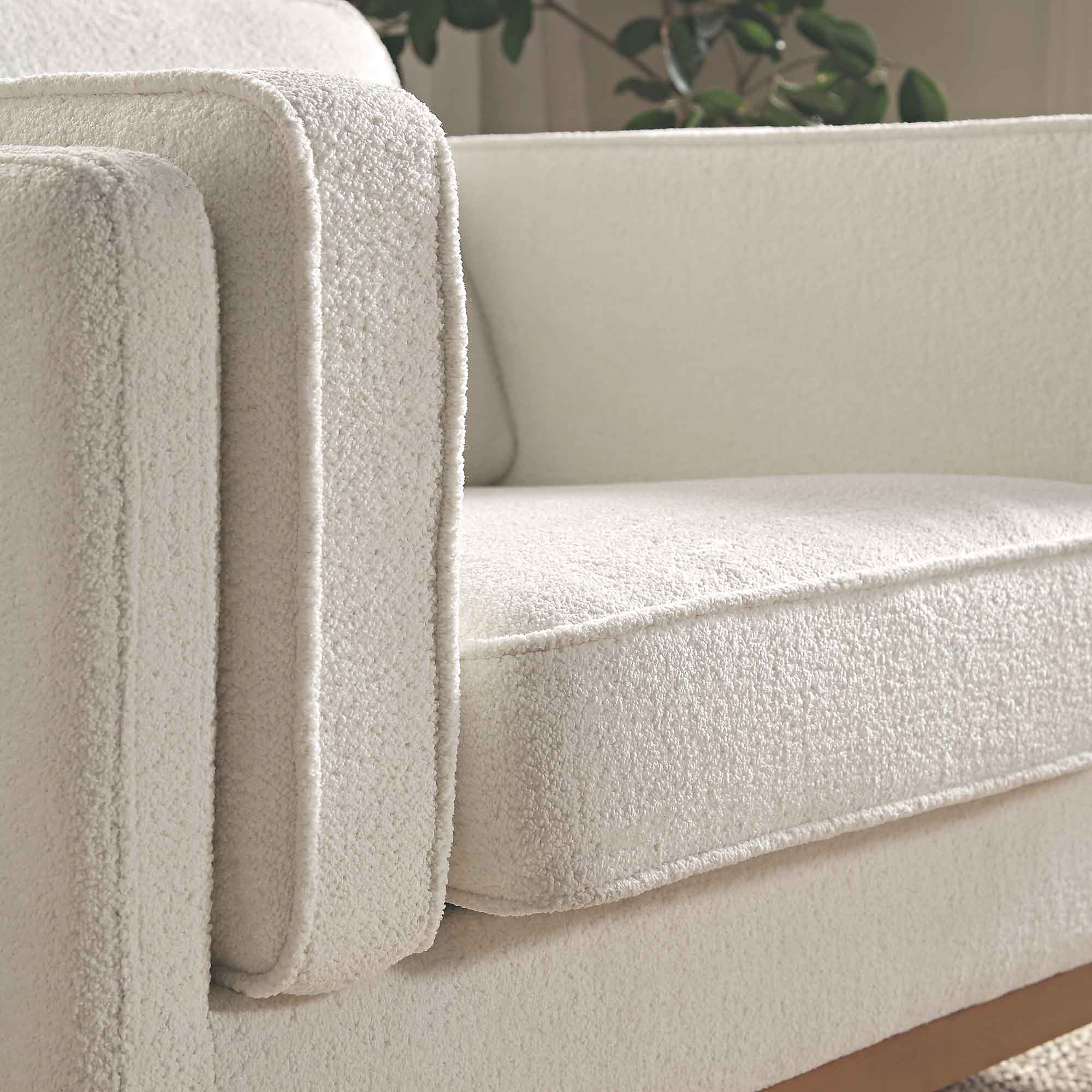 Dipley Beige Boucle Fabric Sofa, 1-Seater - Image 5
