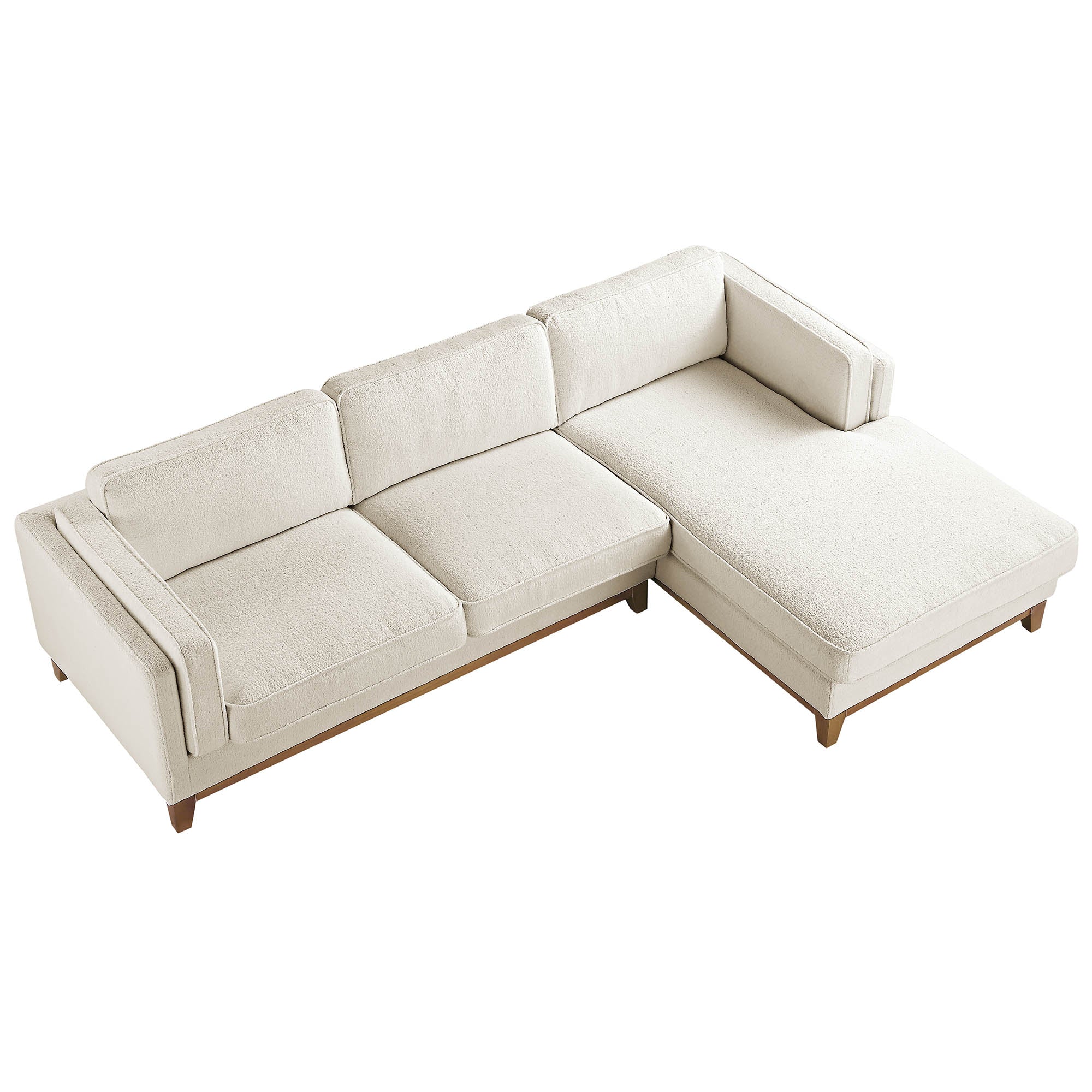 Dipley Beige Boucle Fabric Sofa, Grande Chaise Sofa Right Hand Facing - Image 8