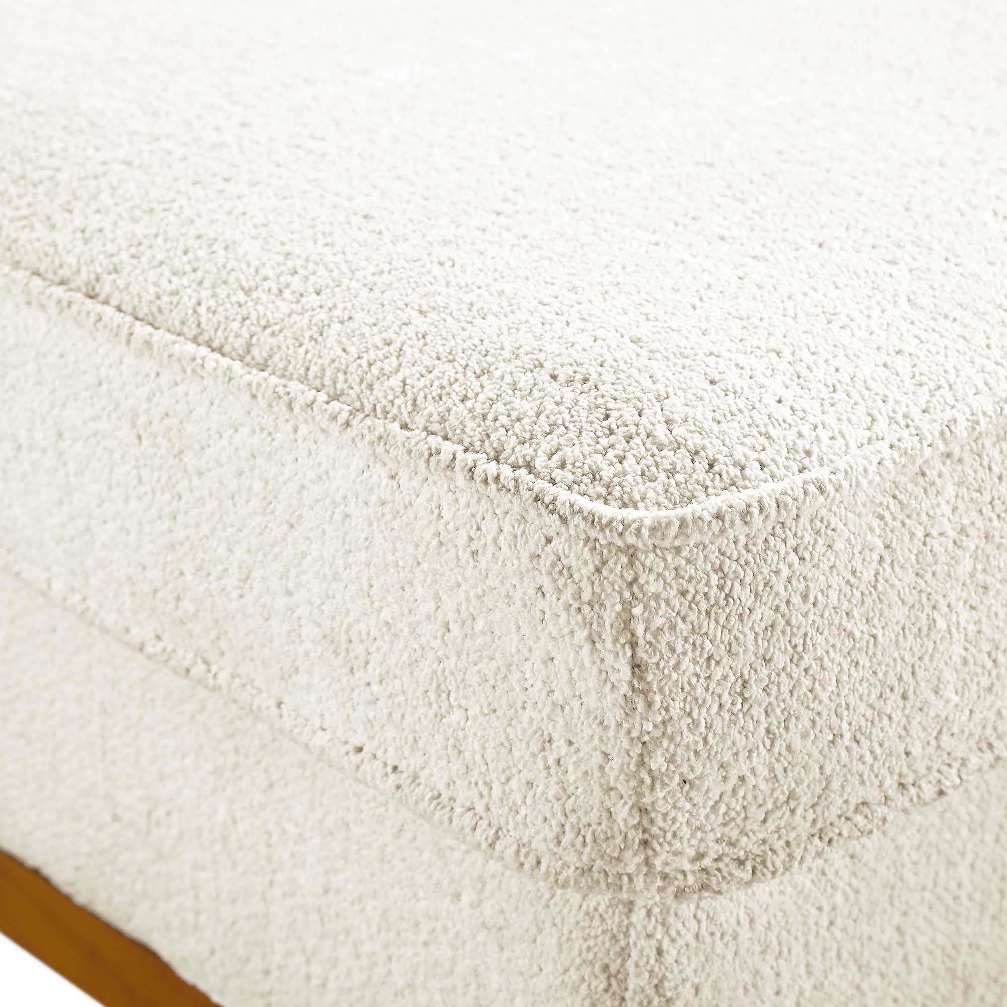 Dipley Beige Boucle Fabric Storage Footstool - Image 11