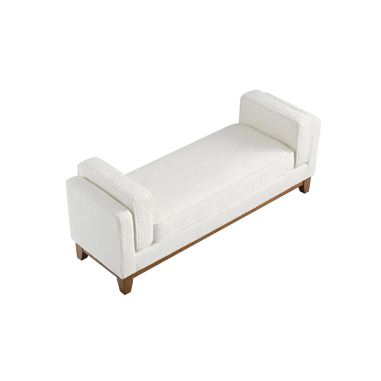 Dipley Beige Boucle Upholstered Bench - Image 9