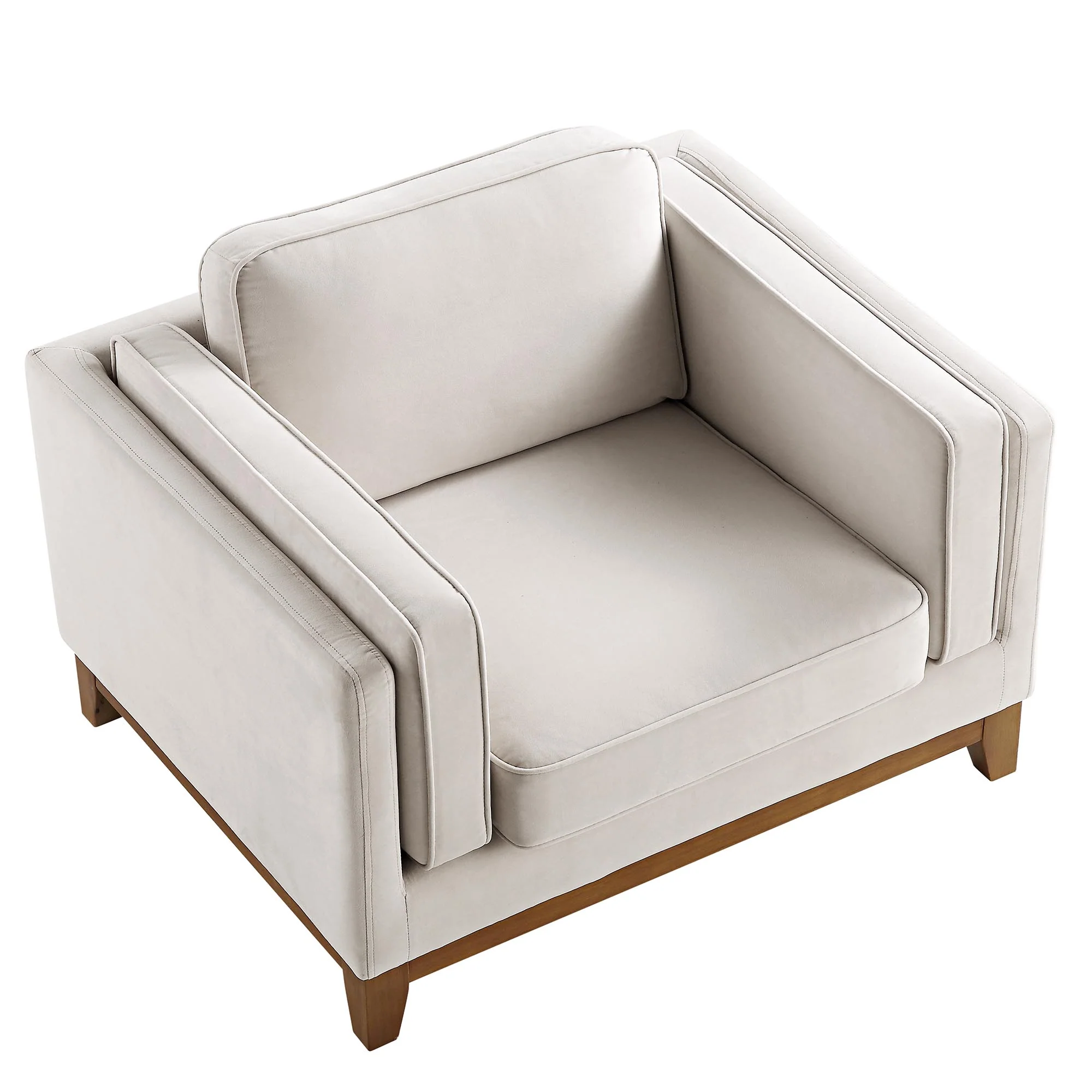 Dipley Champagne Velvet Sofa, 1-Seater - Image 9