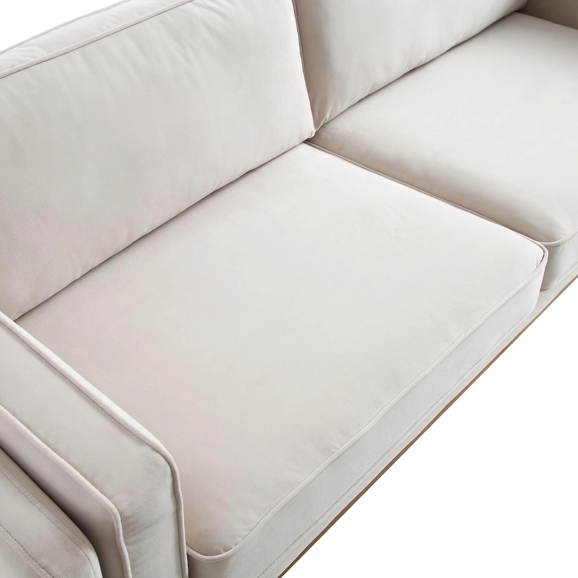 Dipley Champagne Velvet Sofa, 3-Seater - Image 10