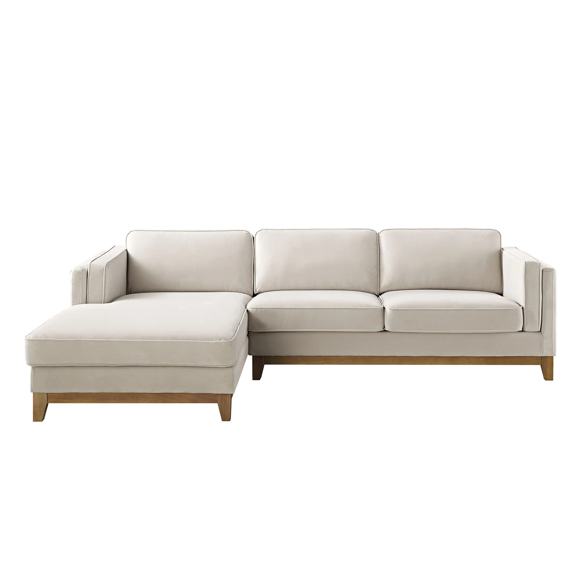 Dipley Champagne Velvet Sofa, Grande Chaise Sofa Left Hand Facing - Image 5