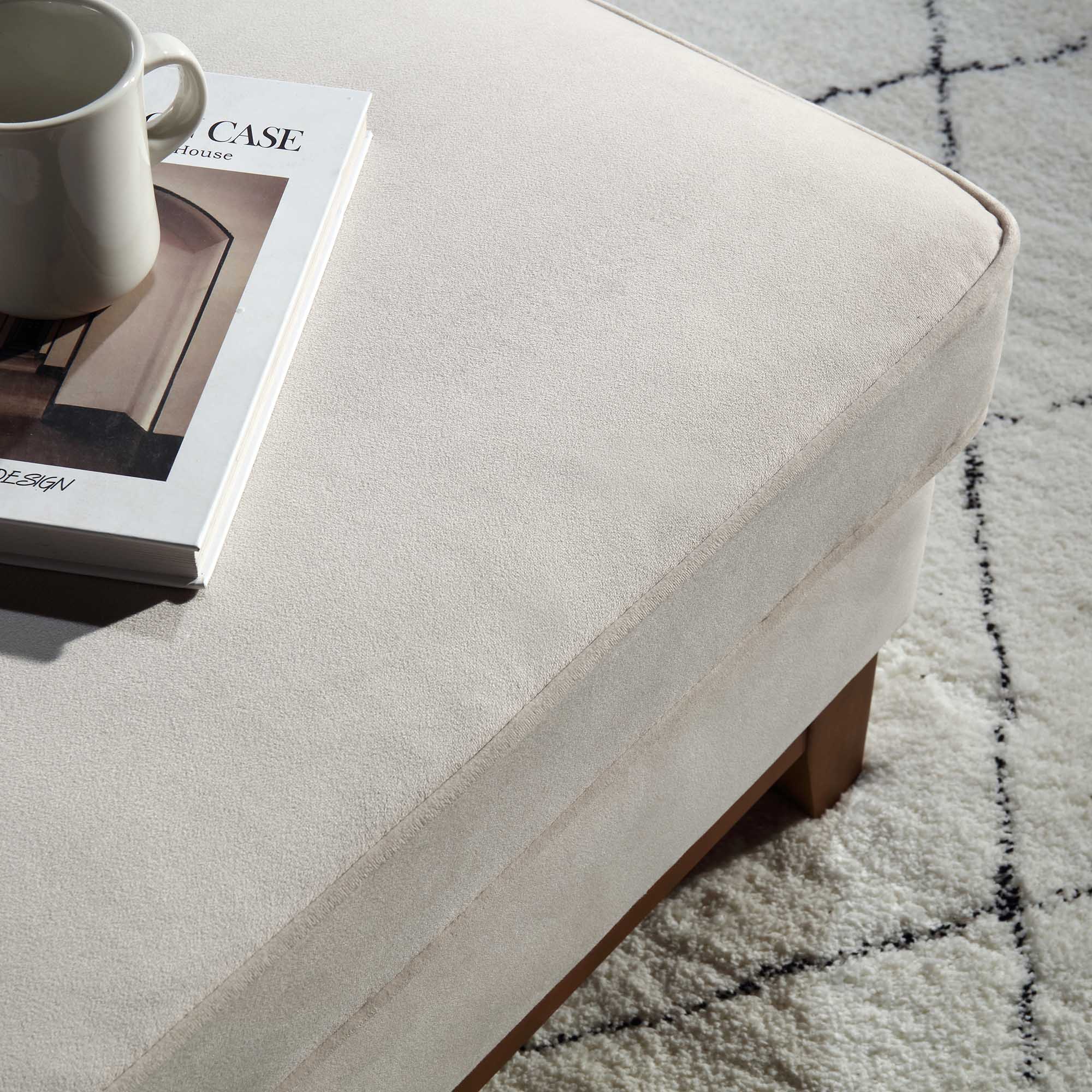 Dipley Champagne Velvet Storage Footstool - Image 5