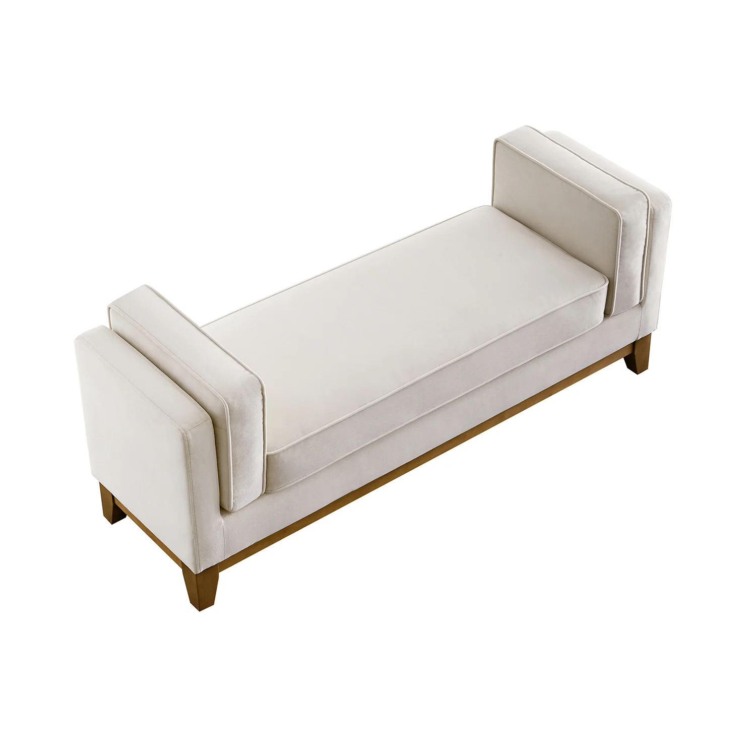 Dipley Champagne Velvet Upholstered Bench - Image 10