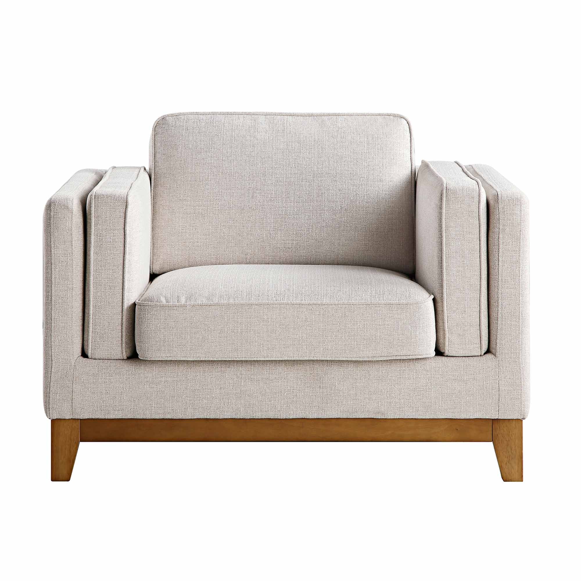 Dipley Oatmeal Fabric Sofa, 1-Seater - Image 5