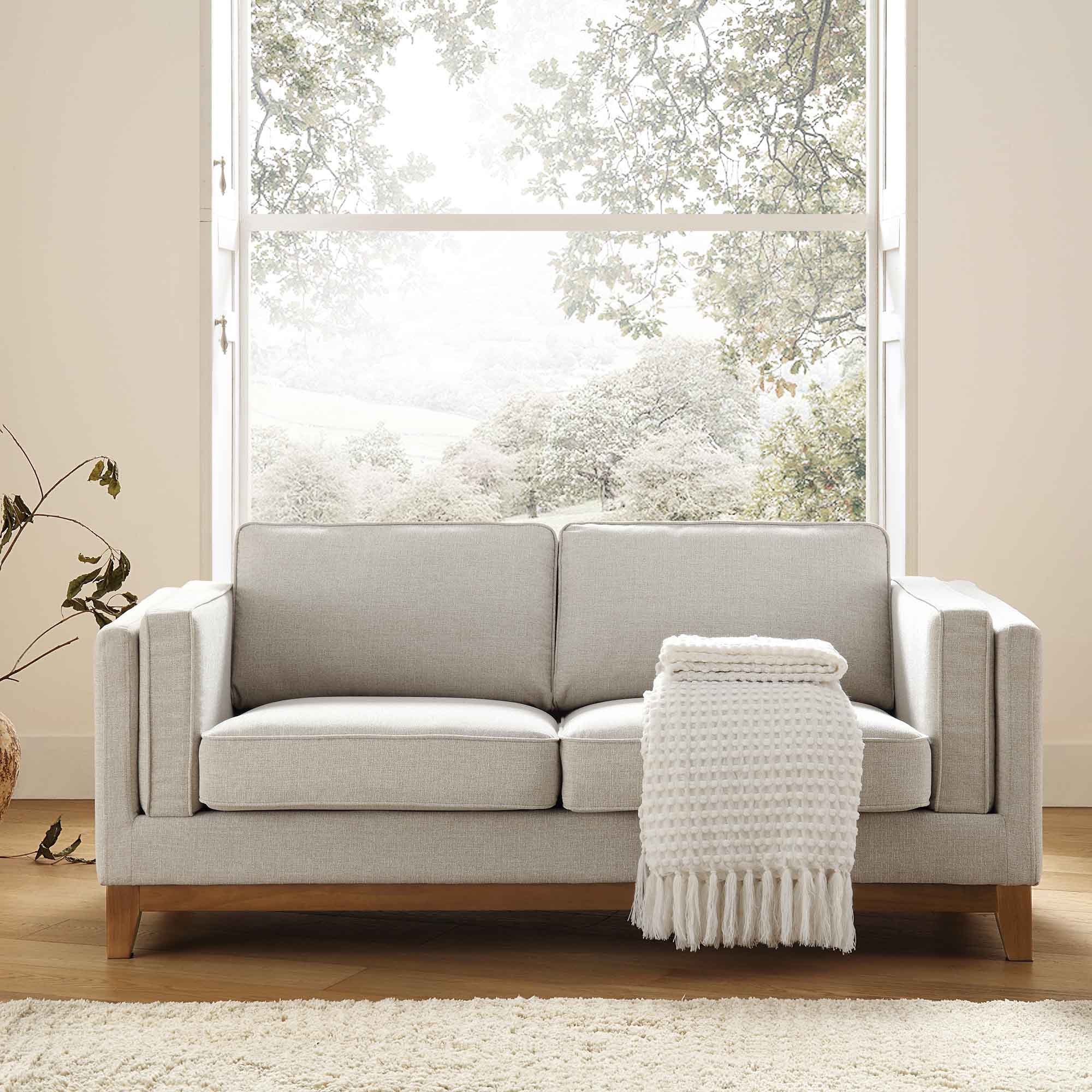 Dipley Oatmeal Fabric Sofa, 2-Seater - Image 2