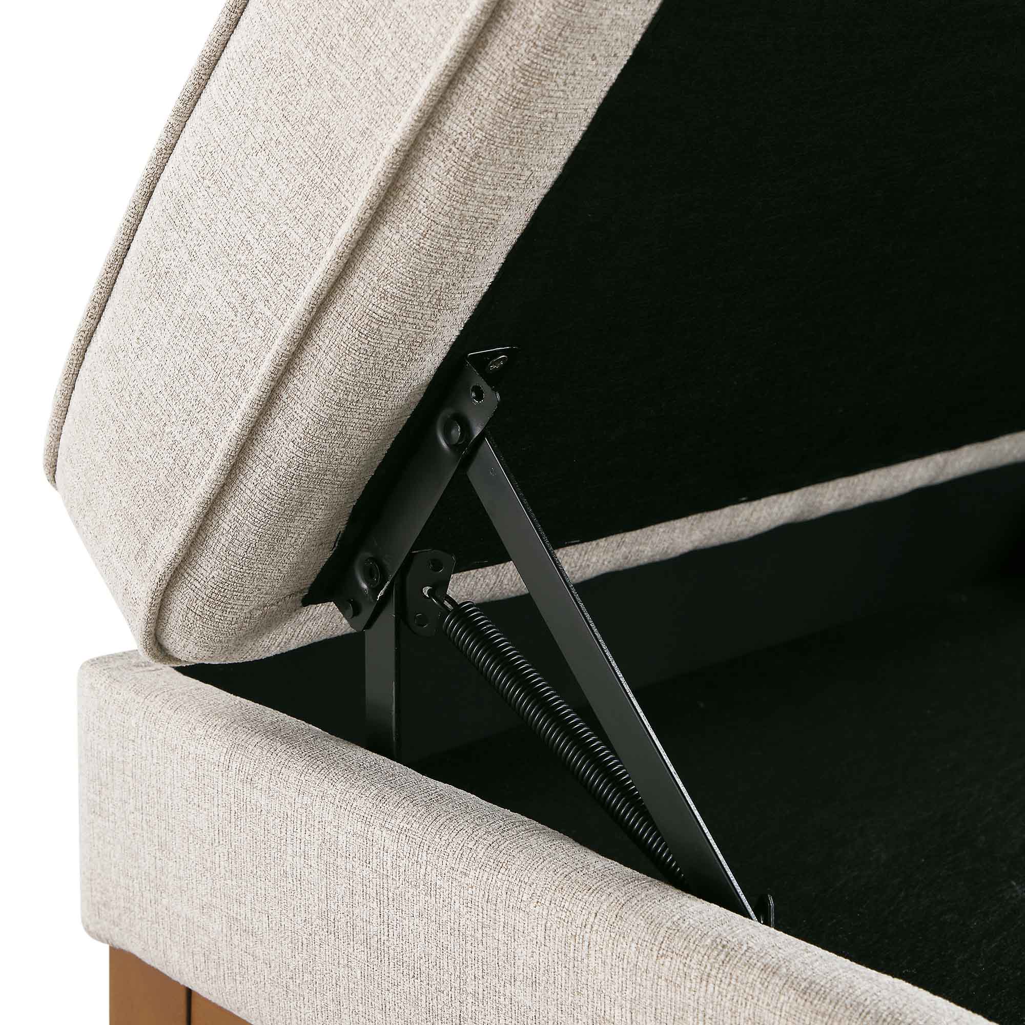 Dipley Oatmeal Fabric Storage Footstool - Image 11