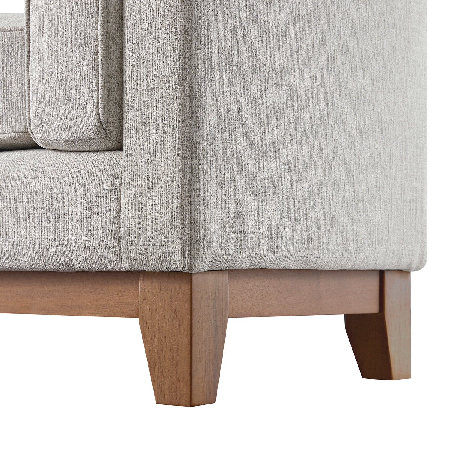 Dipley Oatmeal Woven Fabric Upholstered Bench - Image 14