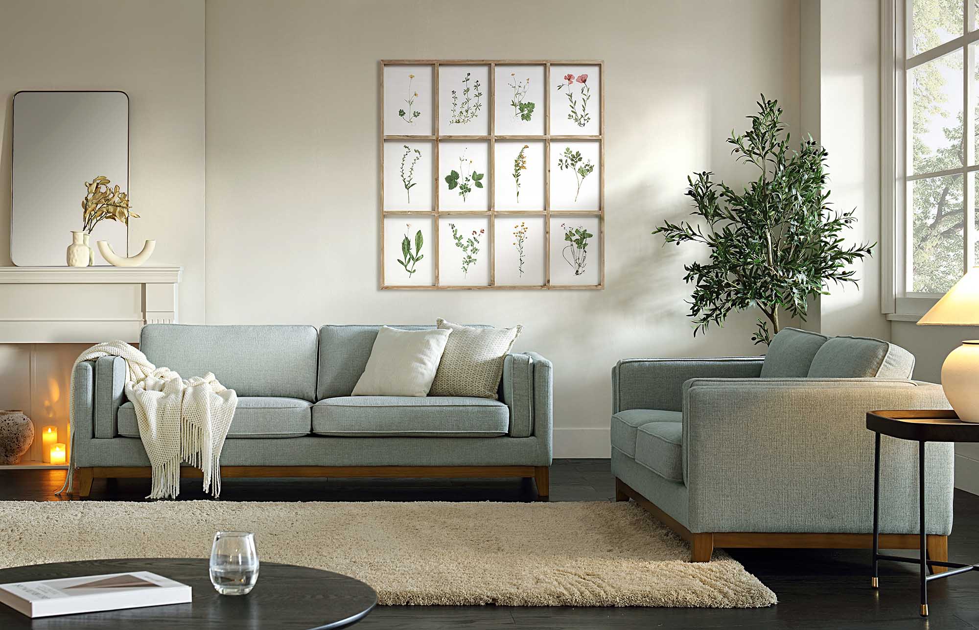 Dipley Sage Fabric Sofa, 3-Seater - Image 3