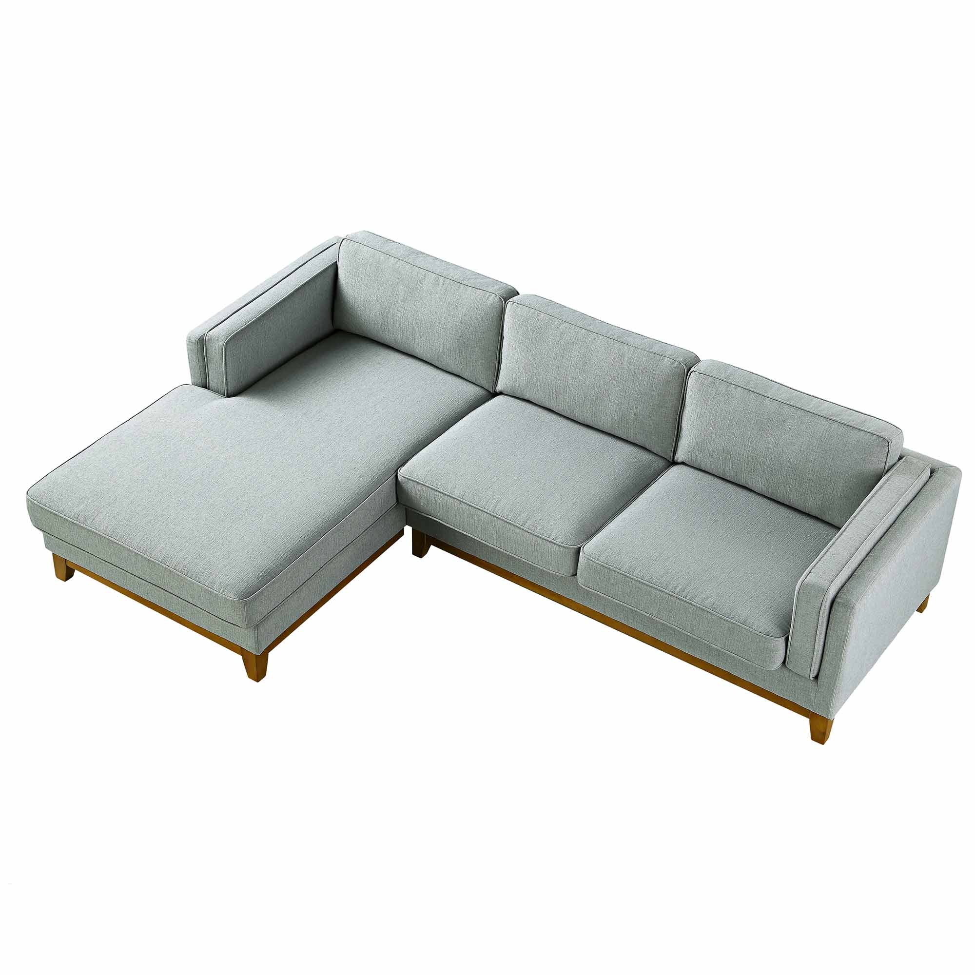 Dipley Sage Woven Fabric Sofa, Grande Chaise Sofa Left Hand Facing - Image 9