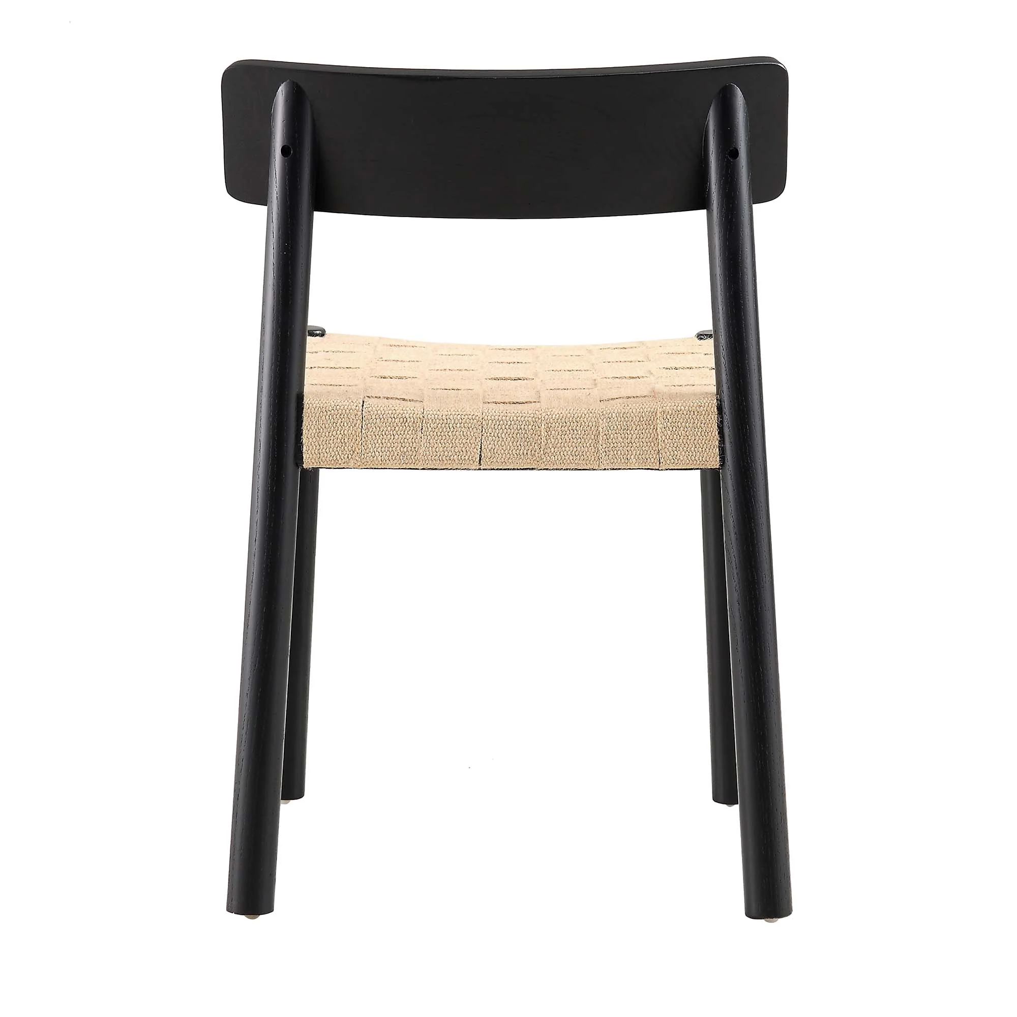 Ditton Set of 2 Elm Wood and Jute Dining Chairs, Black - Image 9