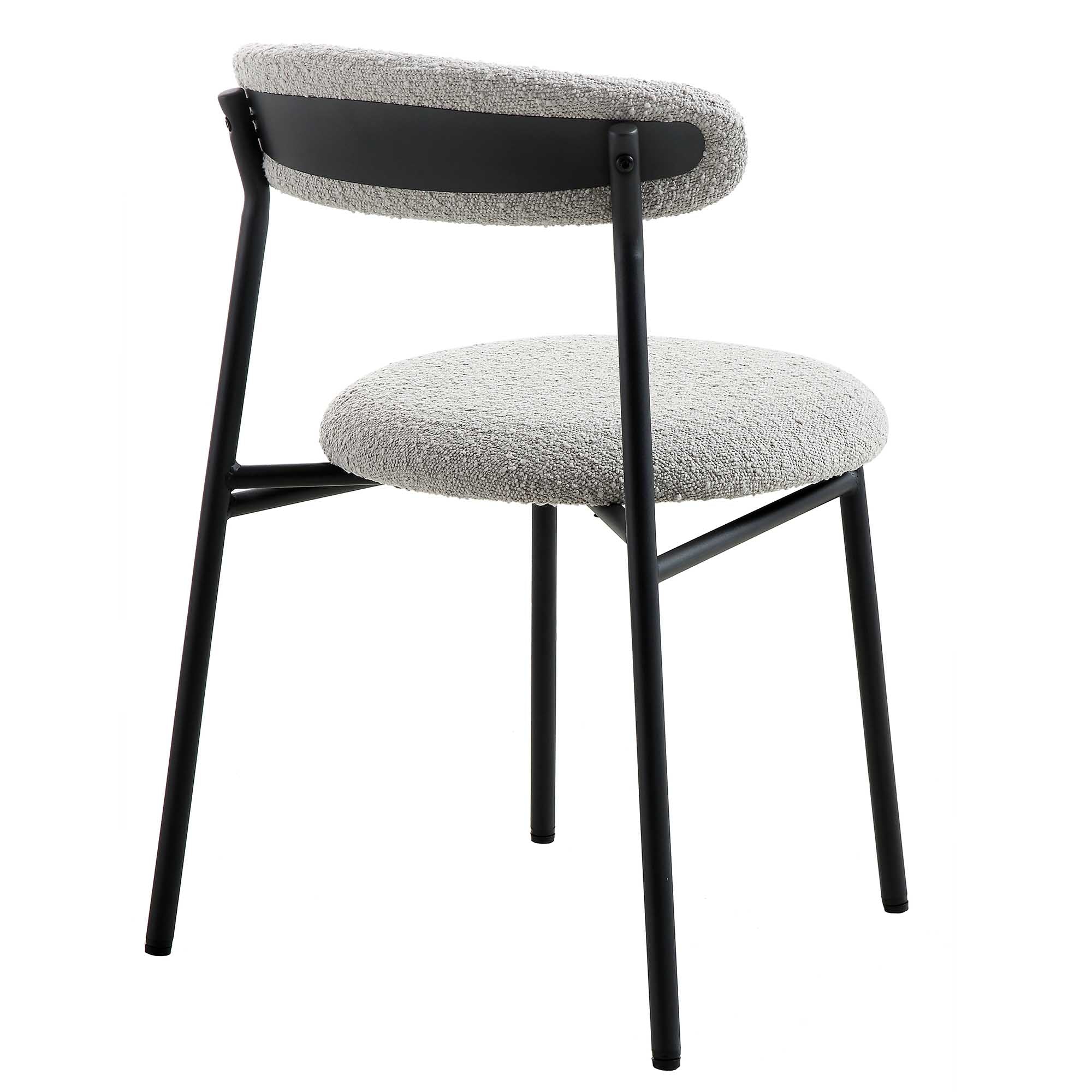 Donna Set of 2 Light Grey Boucle Dining Chairs - Image 7
