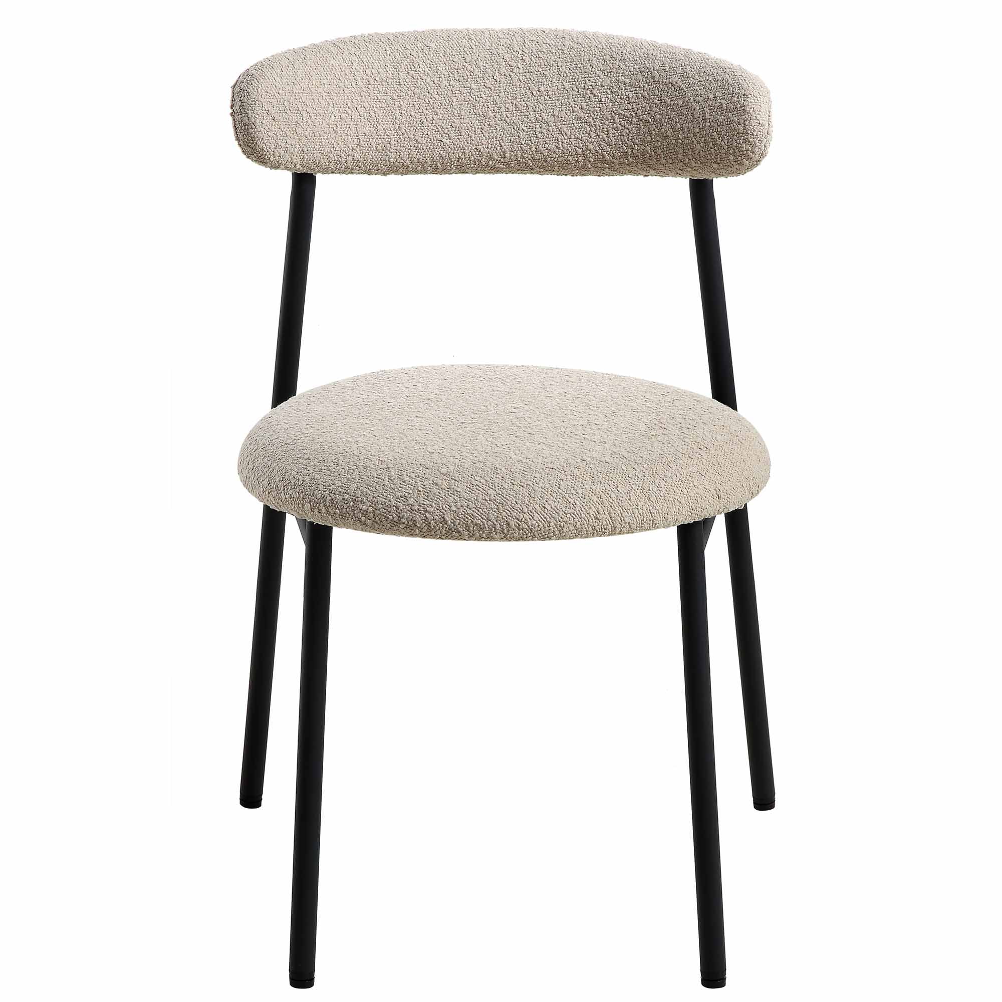 Donna Set of 2 Taupe Boucle Dining Chairs - Image 3