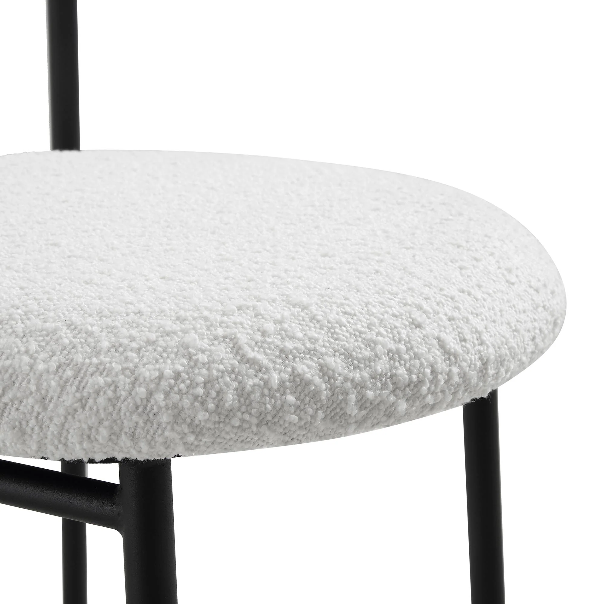 Donna Set of 2 White Boucle Dining Chairs - Image 10