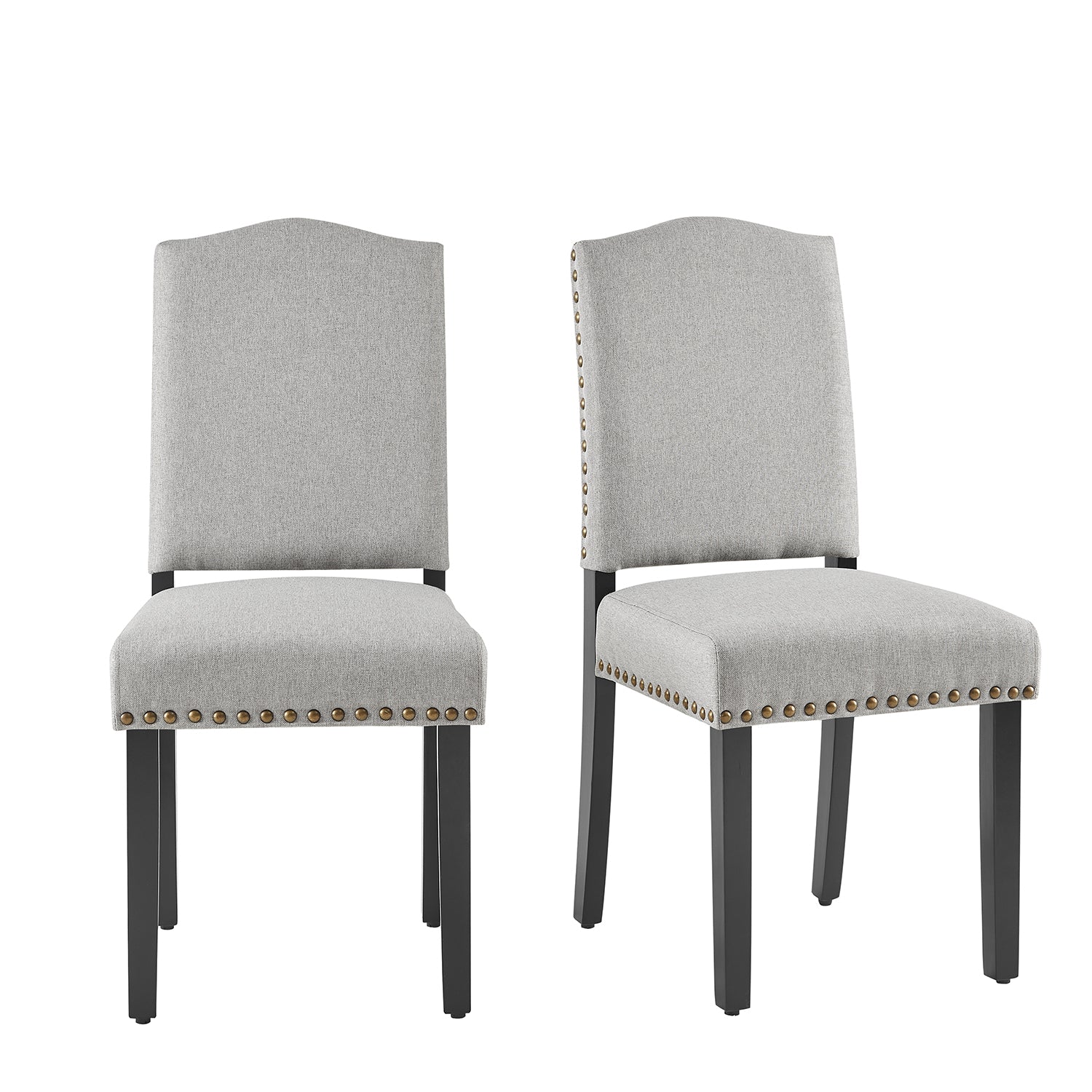 Draycott Set of 2 Grey Fabric Dining Chairs - Image 2