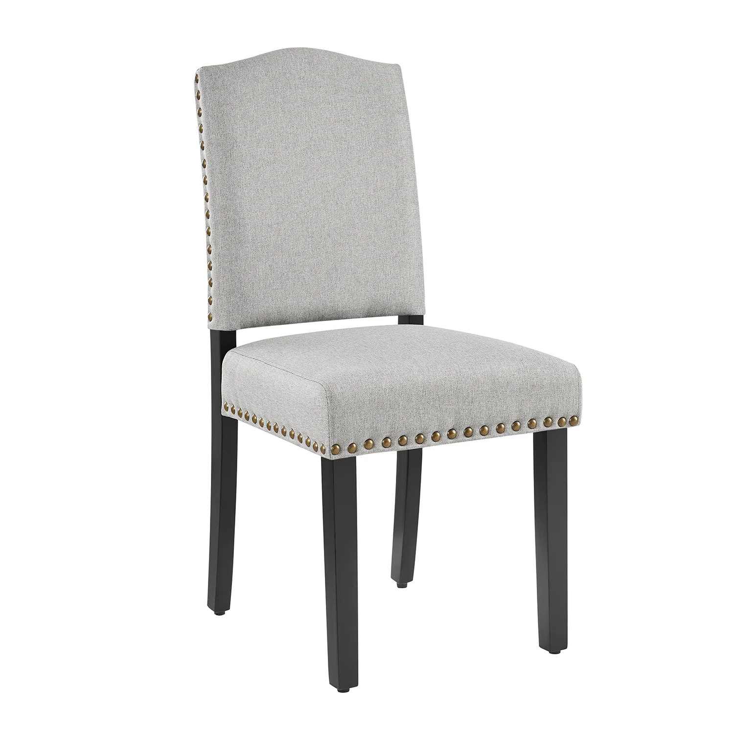 Draycott Set of 2 Grey Fabric Dining Chairs - Image 3