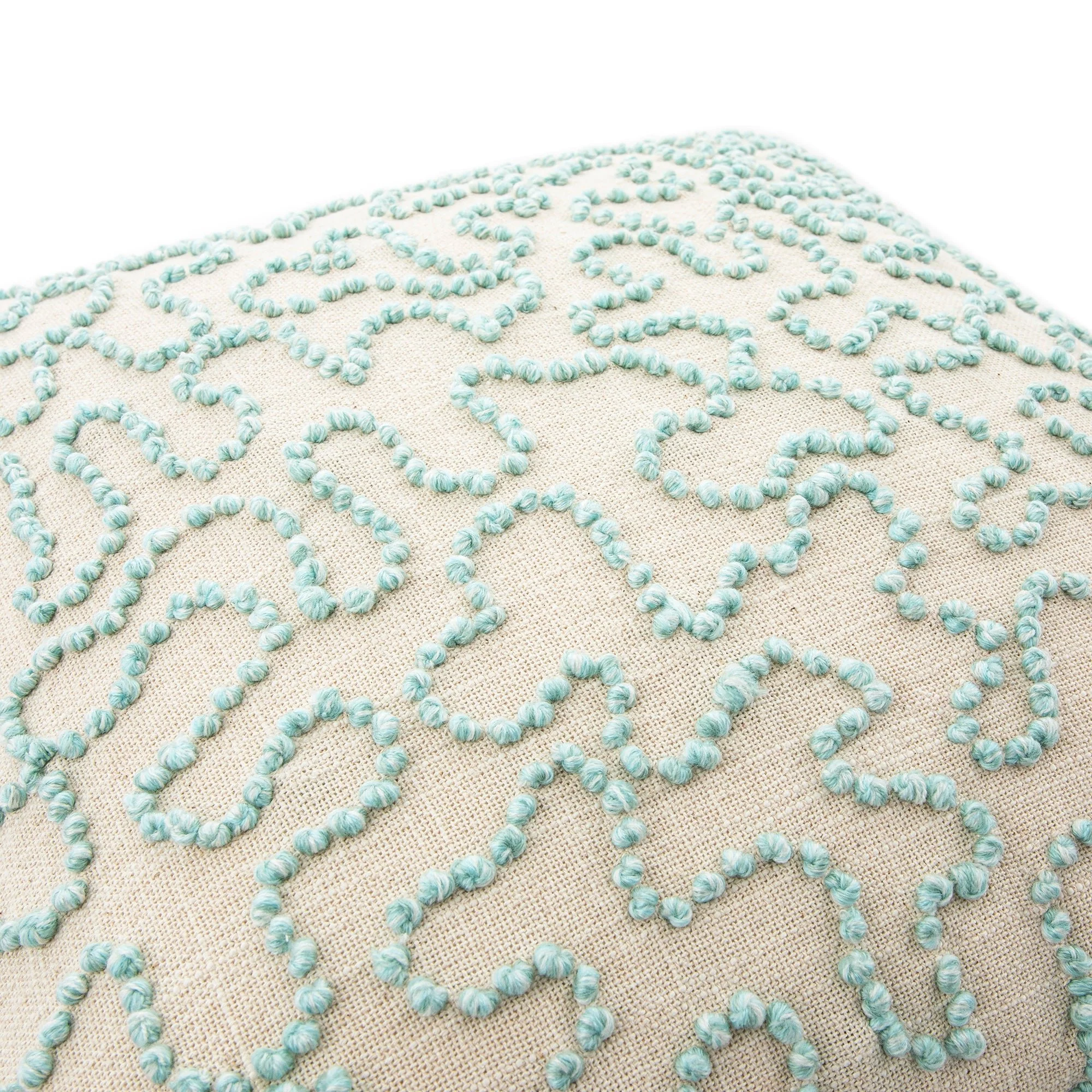 Dulcie Blue Wool French Knot Cushion - Image 2