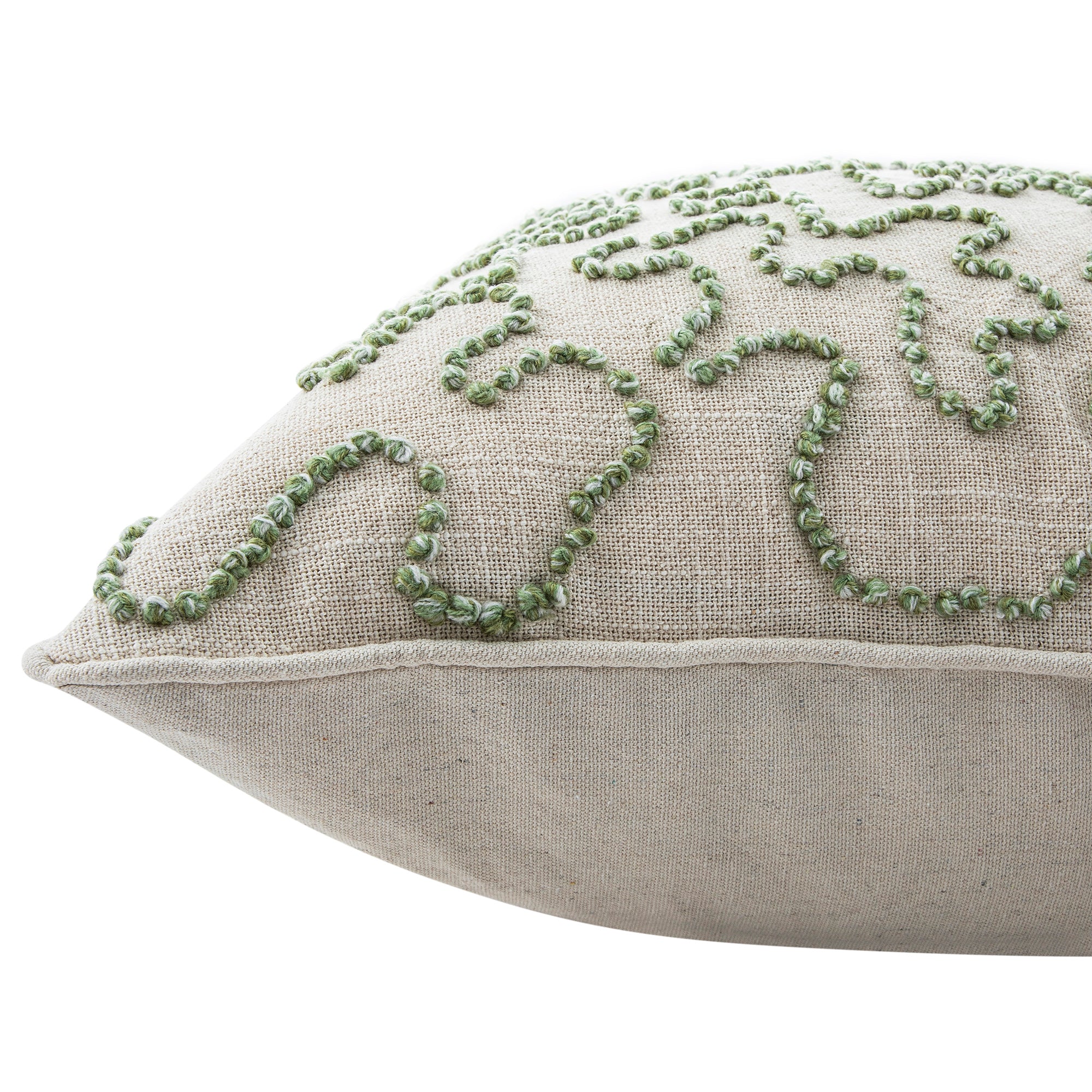 Dulcie Green Wool French Knot Cushion - Image 4