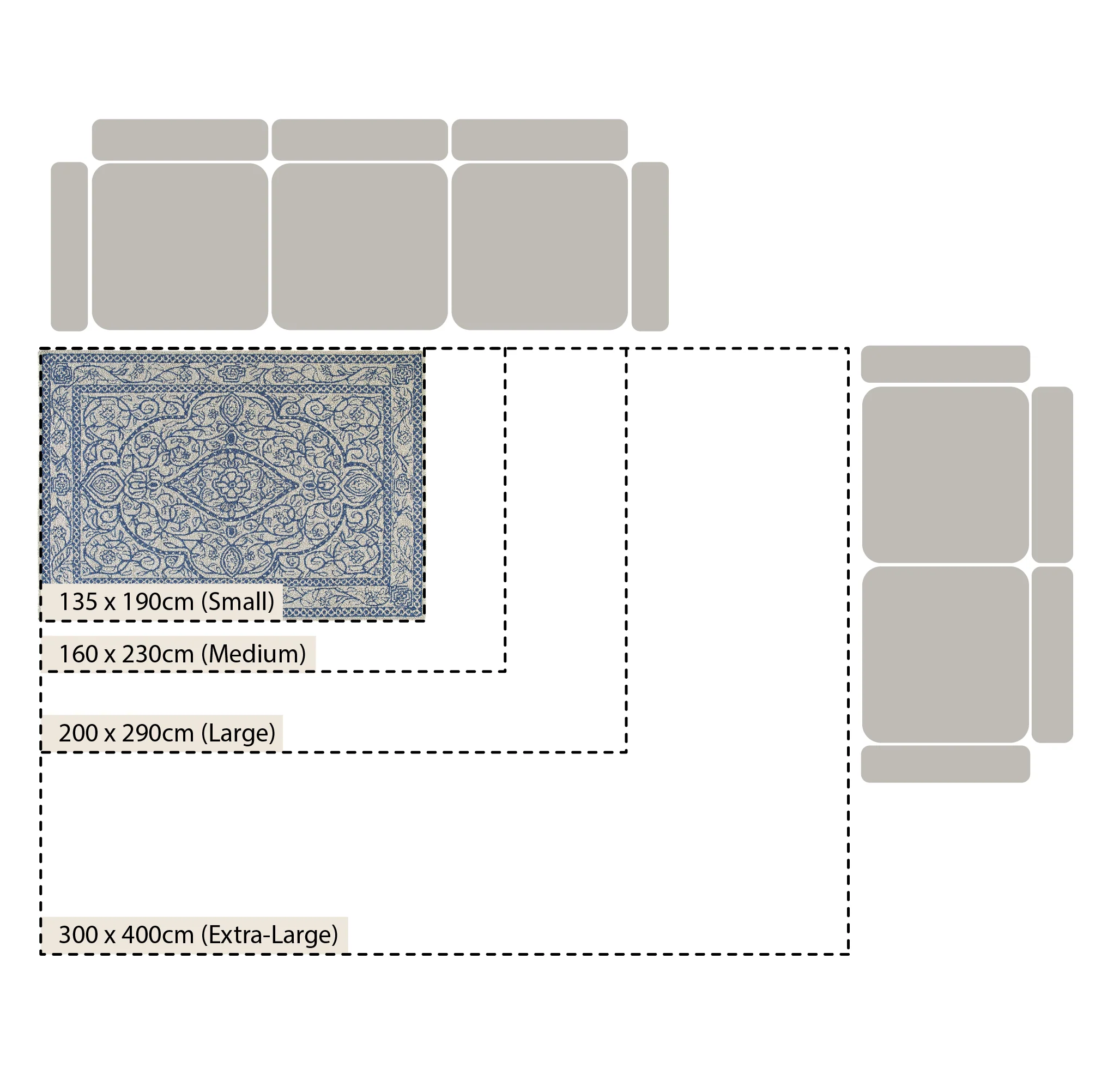 Eden Blue Leaf Traditional Hand Tufted Wool Rug - Image 6