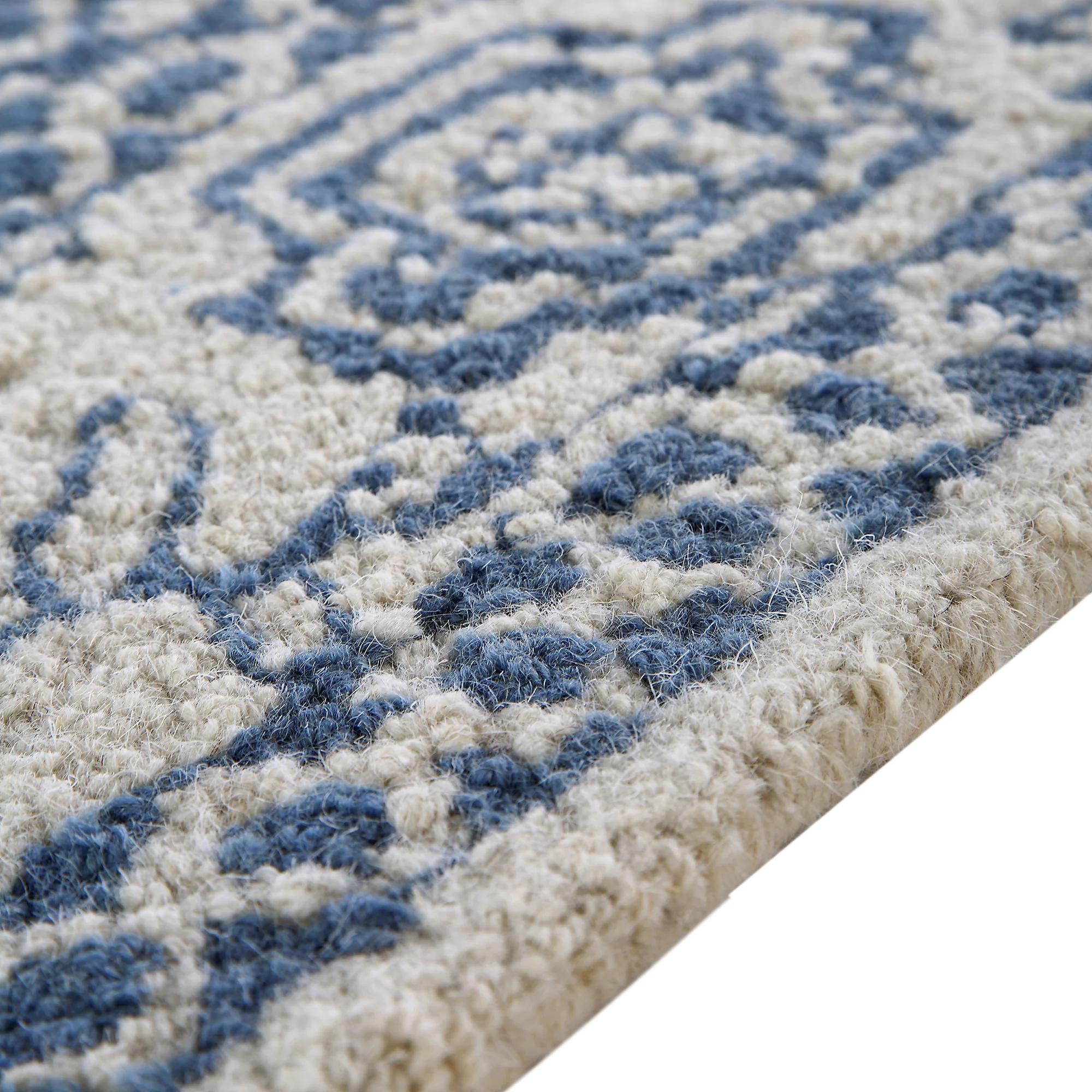 Eden Blue Leaf Traditional Hand Tufted Wool Rug - Image 9